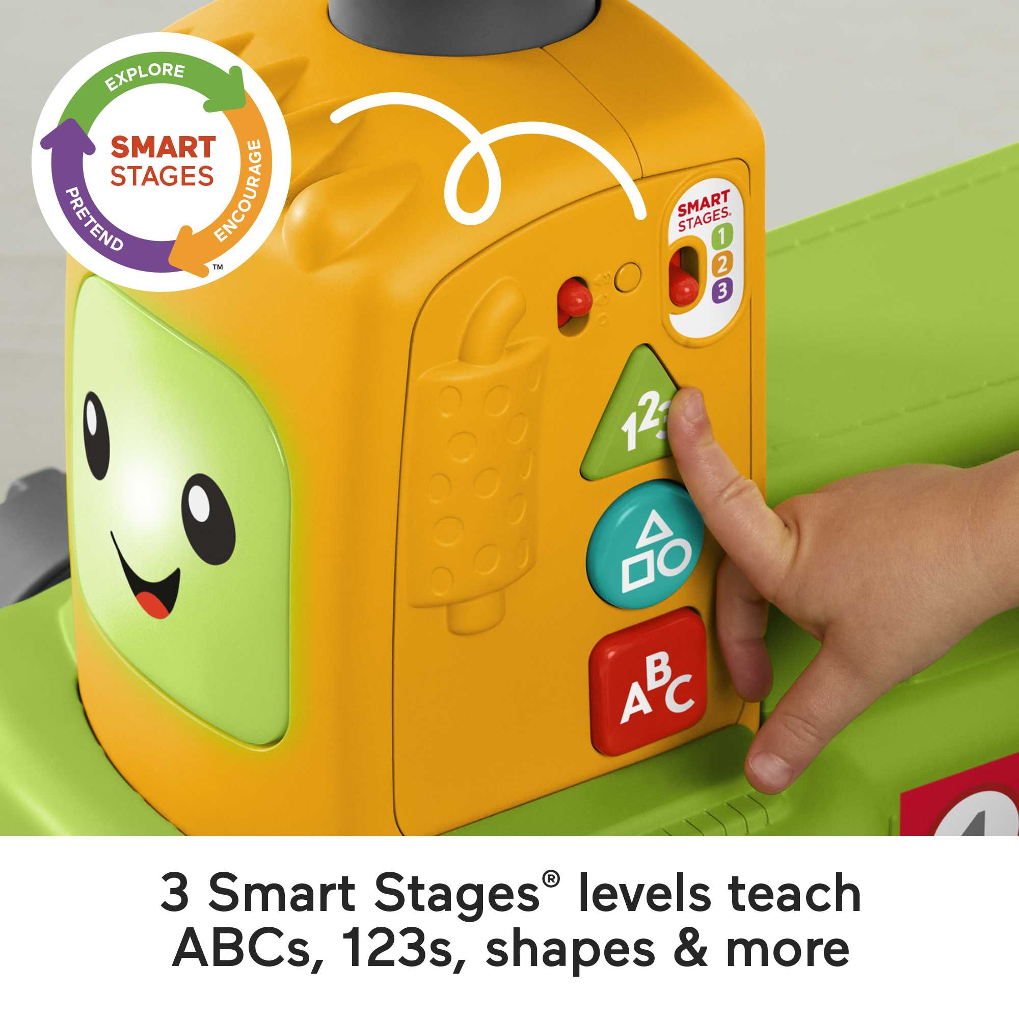 Fisher-Price Laugh & Learn 4-In-1 Farm To Market Tractor Ride-On Learning Toy For Baby & Toddlers