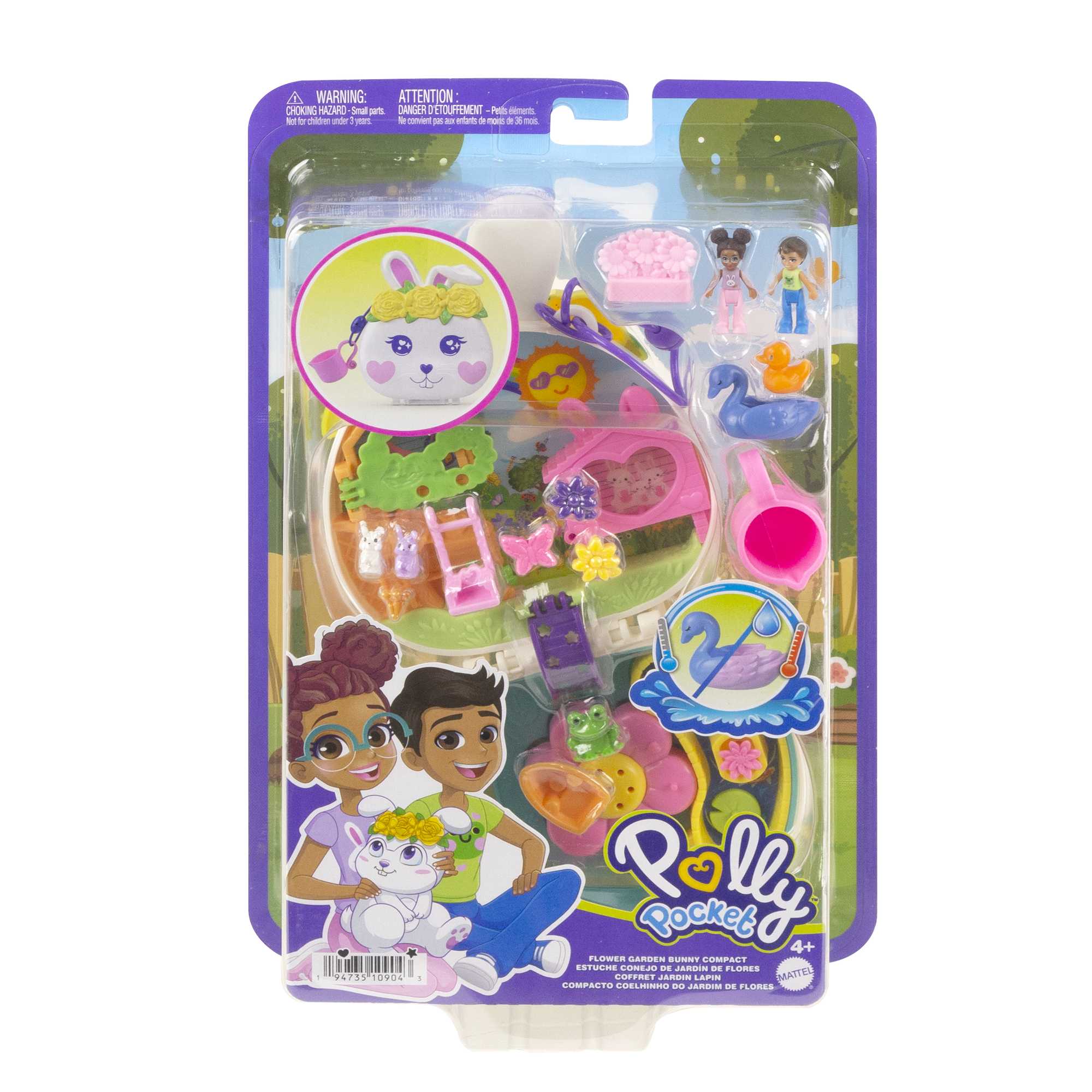 Polly Pocket Dolls Flower Garden Bunny Compact Playset