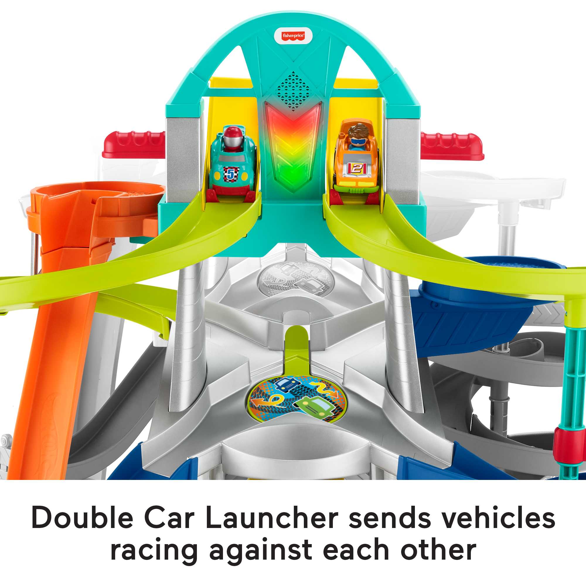 Fisher-Price Little People Launch & Loop Raceway Toddler Toy Car Playset With Lights & Sounds