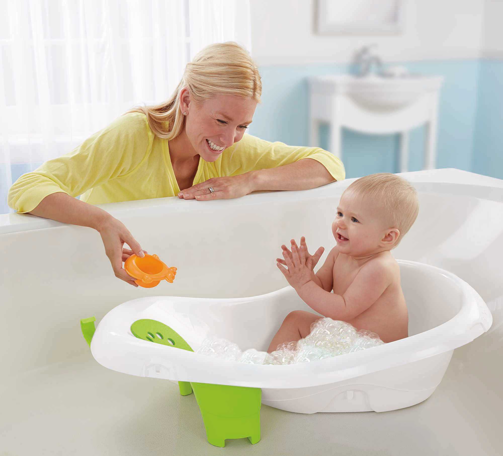 Fisher-Price 4-In-1 Sling ��n Seat Tub Baby To Toddler Bath With 2 Toys, Pacific Pebble