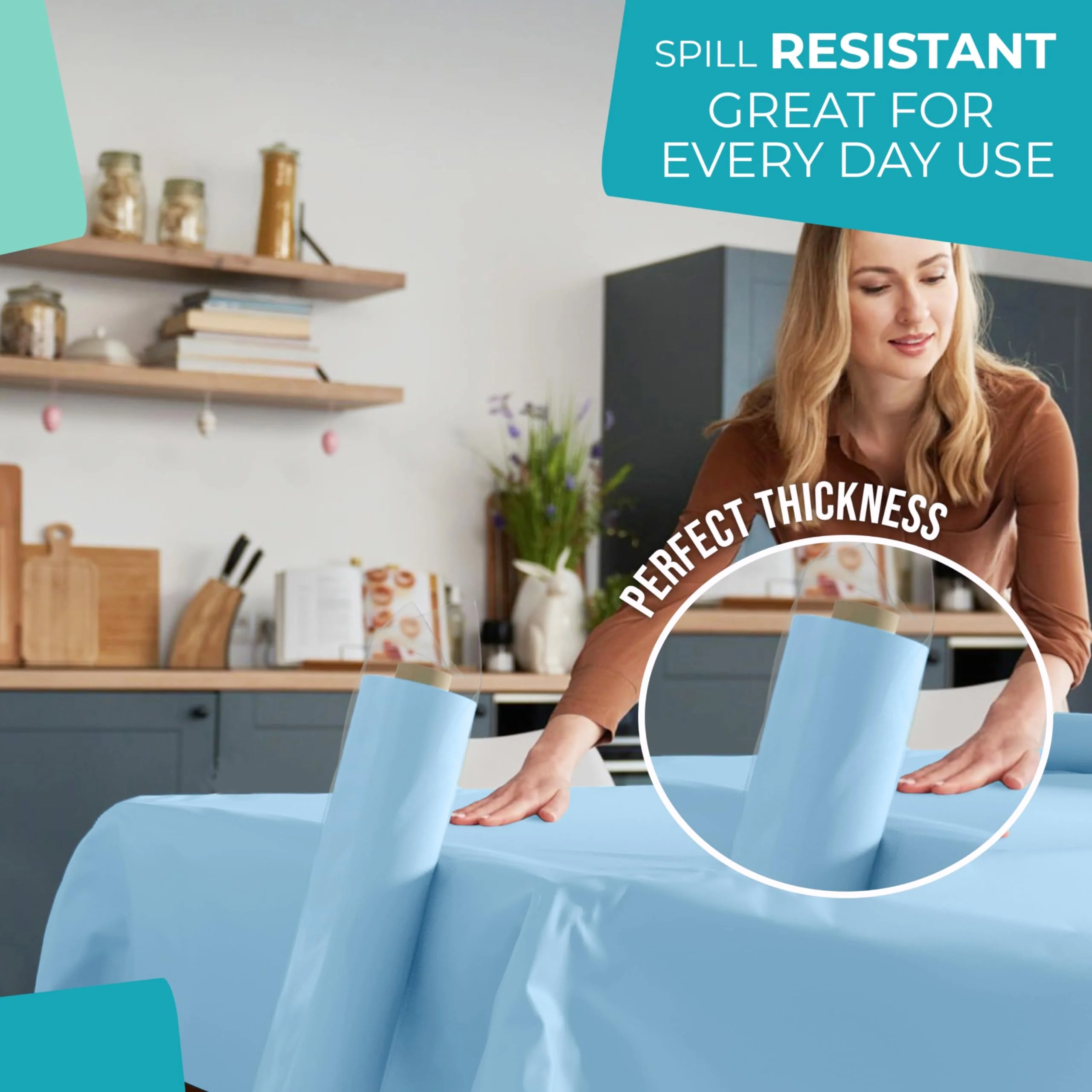 40 In. x 300 Ft. Premium Light Blue Table Roll