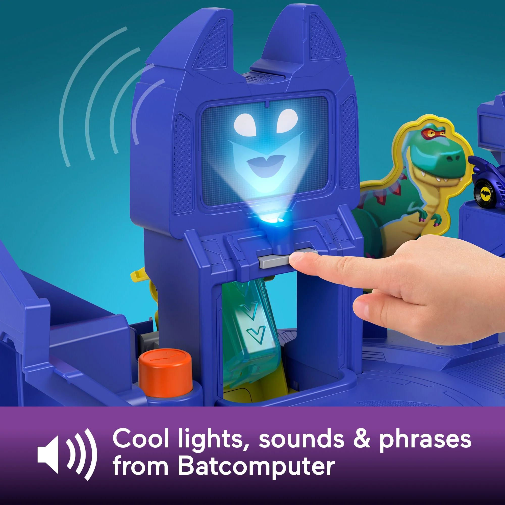 Fisher-Price DC Batwheels Race Track Playset, Launch & Race Batcave With Lights Sounds & 2 Toy Cars