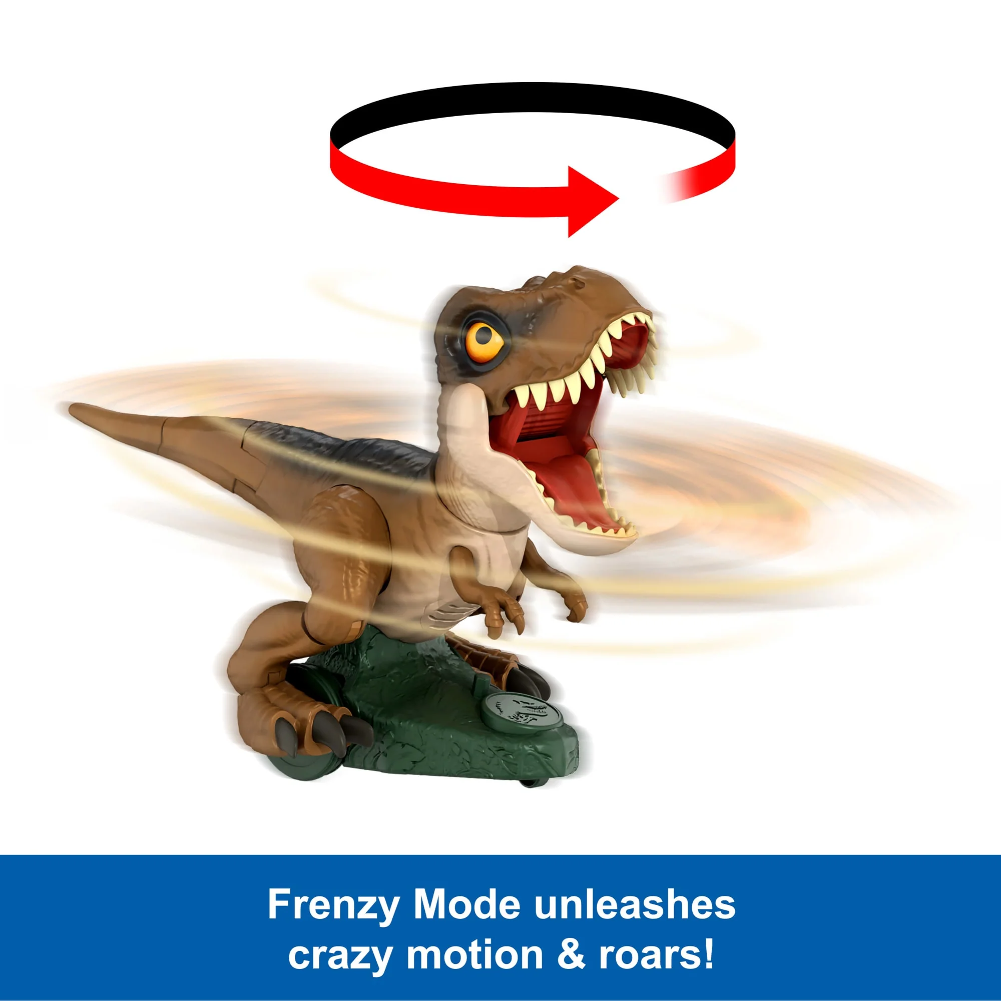 Jurassic World Roarin�� Frenzy T Rex RC Toy, Motorized Remote Control Tyrannosaurus Rex Dinosaur
