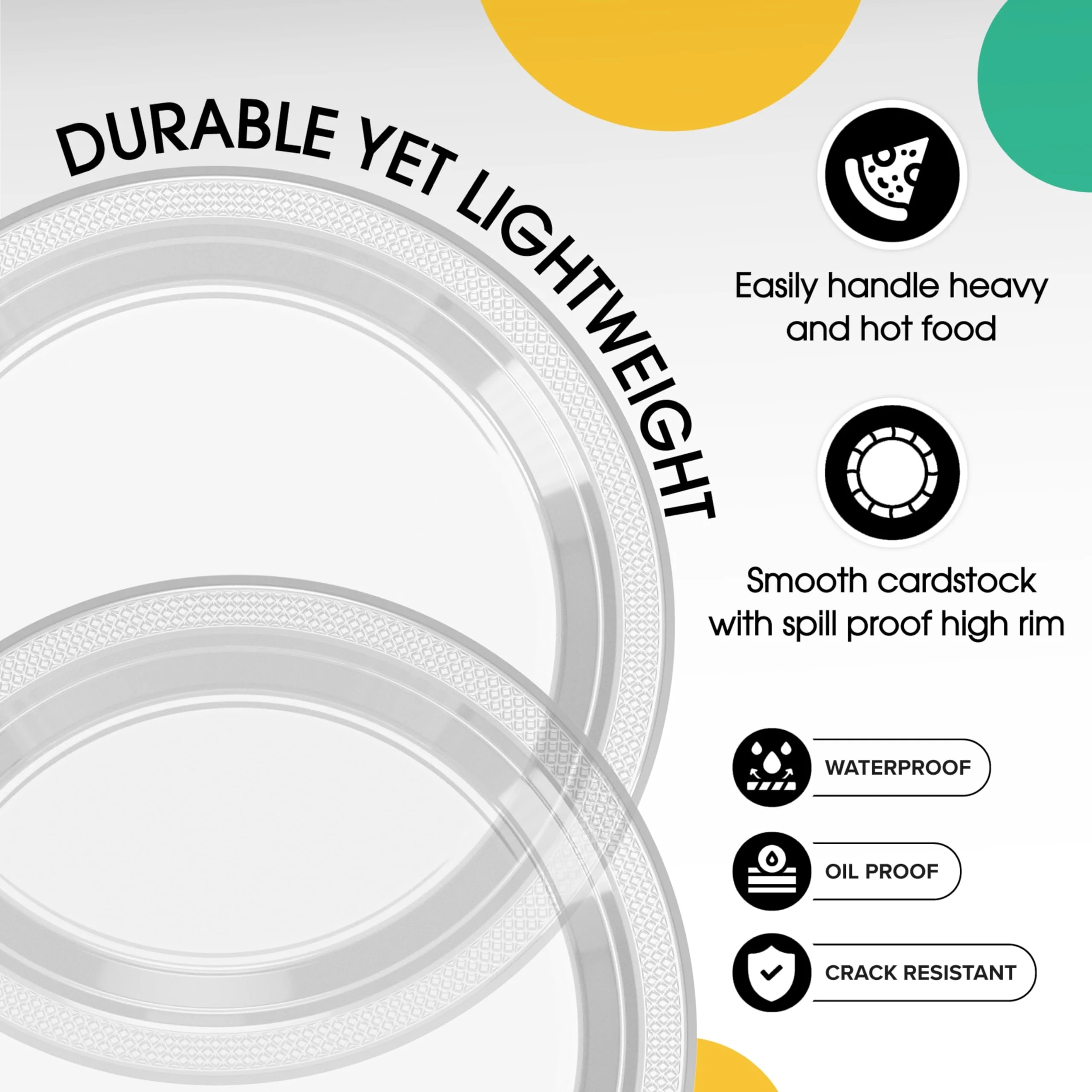 7 In. Clear Plastic Plates | 50 Count