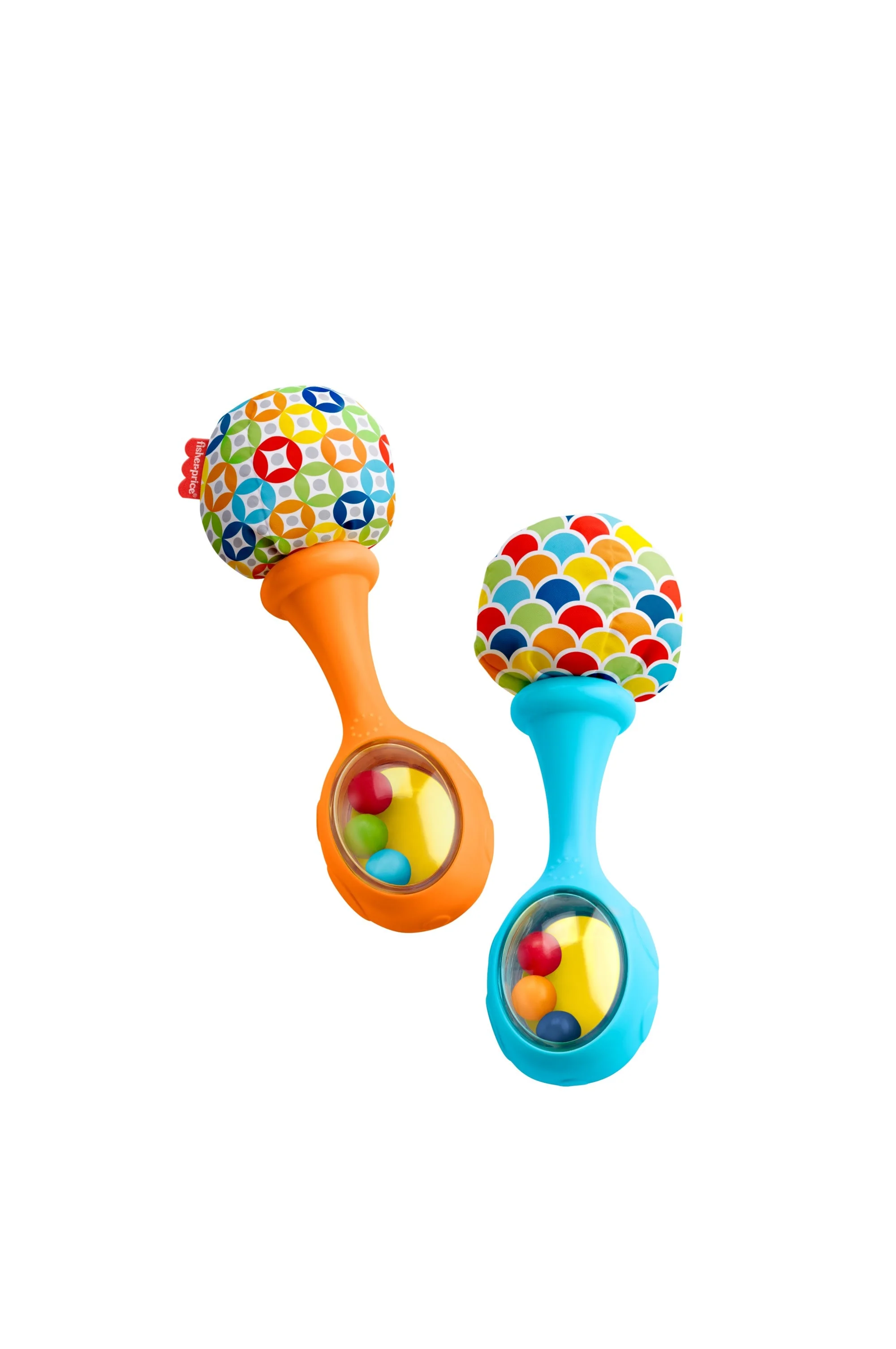 Fisher-Price Baby Rattle Maracas, Set Of 2 Newborn Toys, Rattle ��n Rock Blue/Orange