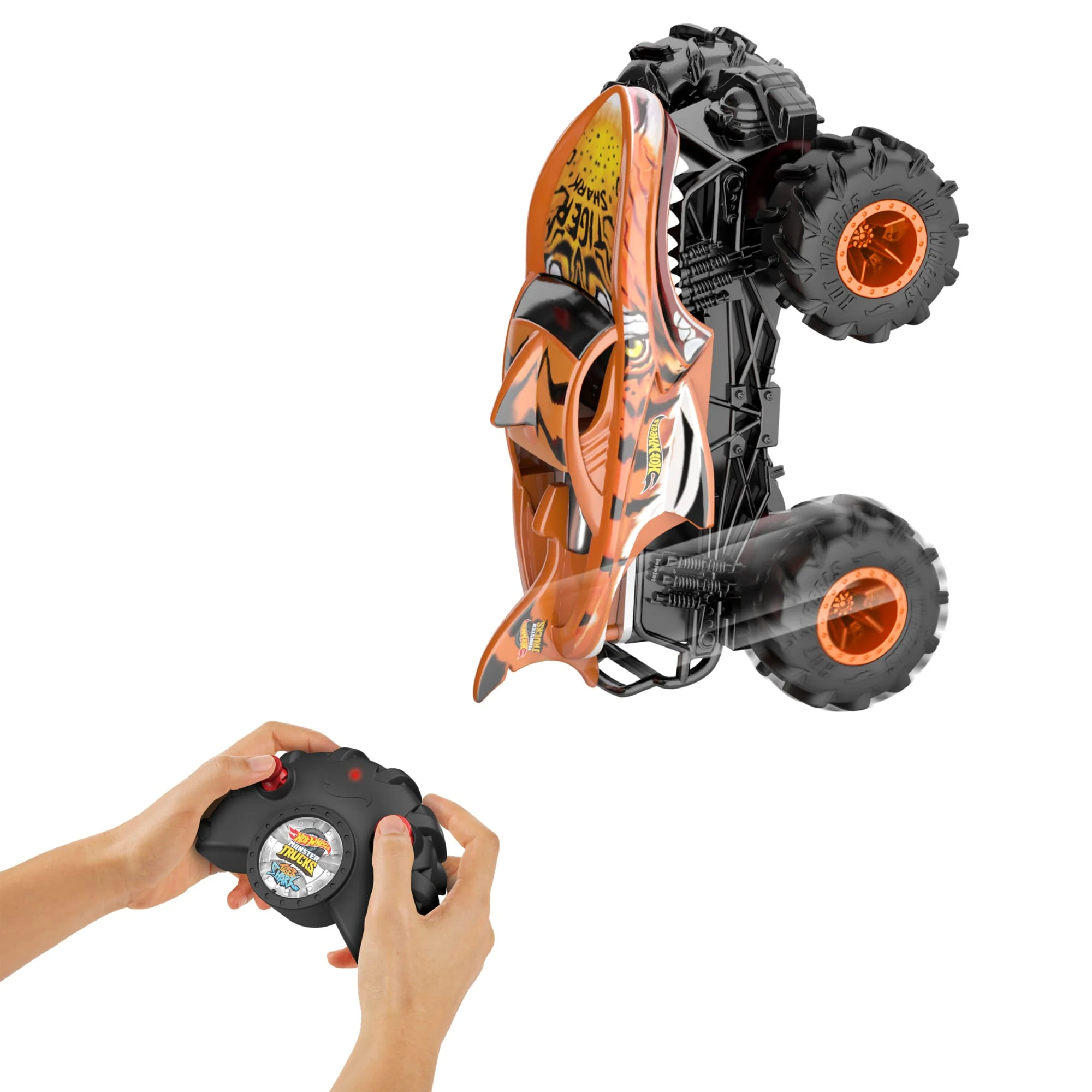Hot Wheels Monster Trucks Veh��culo a Control Remoto Tiger Shark Escala 1:24