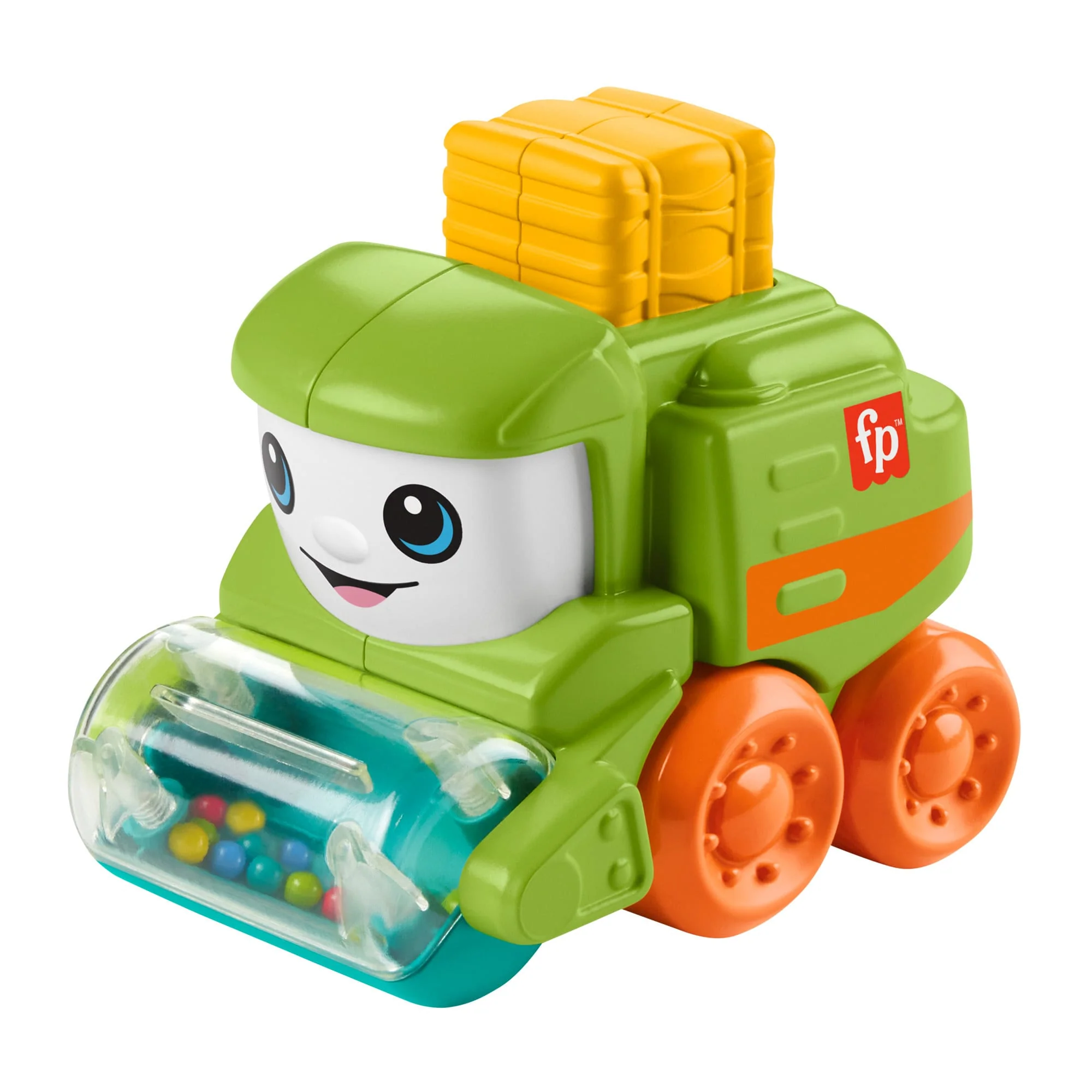 Fisher-Price Rollin�� Tractor Push-Along Toy Vehicle For infants With Fine Motor Activities