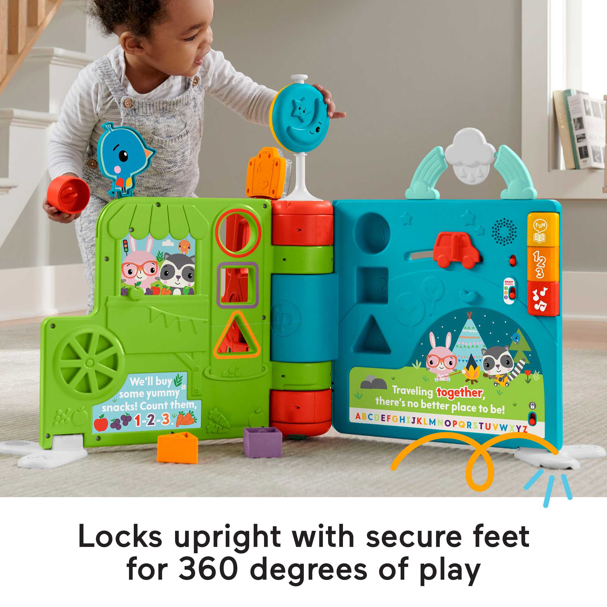 Fisher-Price Sit-To-Stand Giant Activity Book Infant To Toddler Learning Toy Play Center