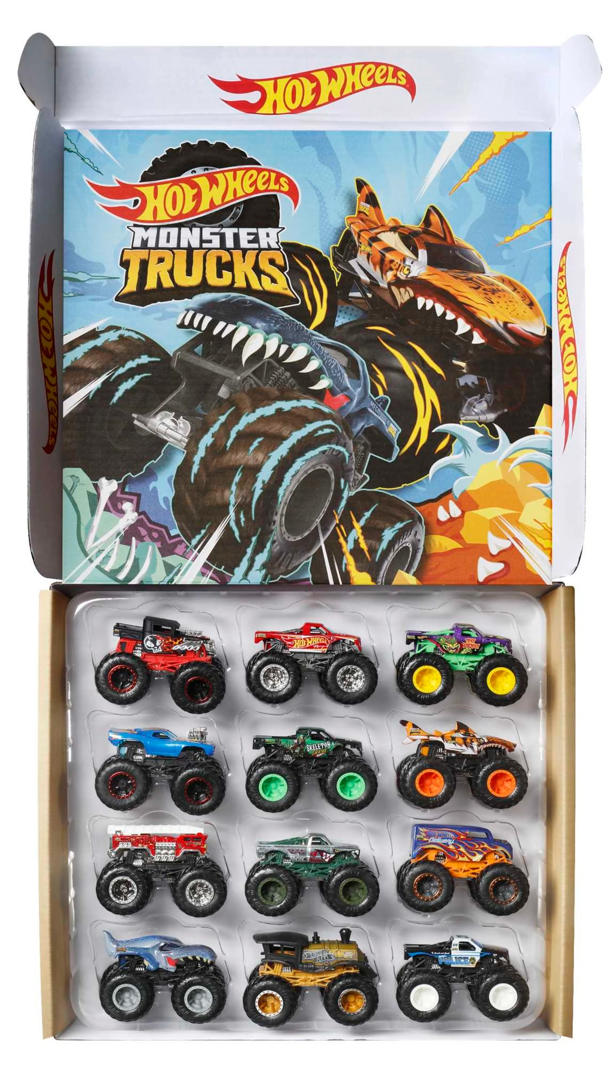 Hot Wheels Monster Trucks Assortiment 12?V��hicules Chaos Ultime