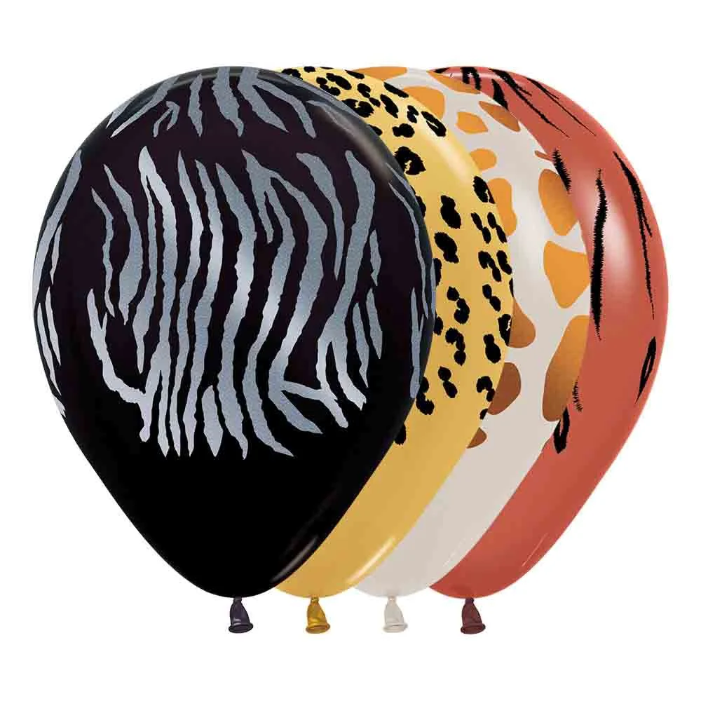 11 inch Sempertex Animal Print Latex Balloons All Over Print 50ct