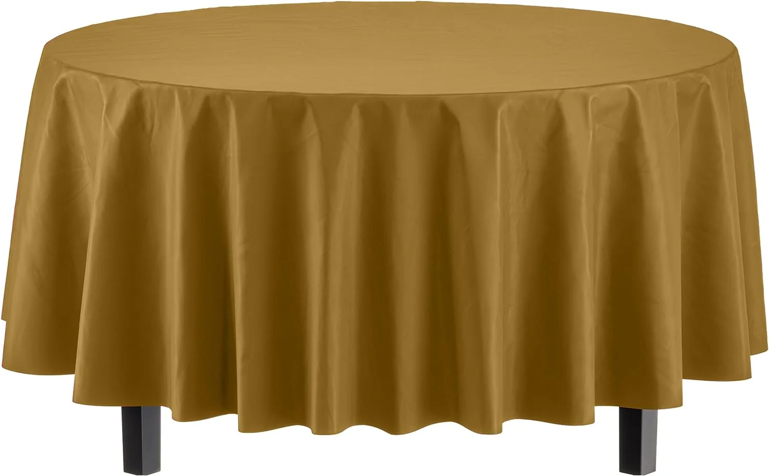 Gold Round Plastic Table Cover