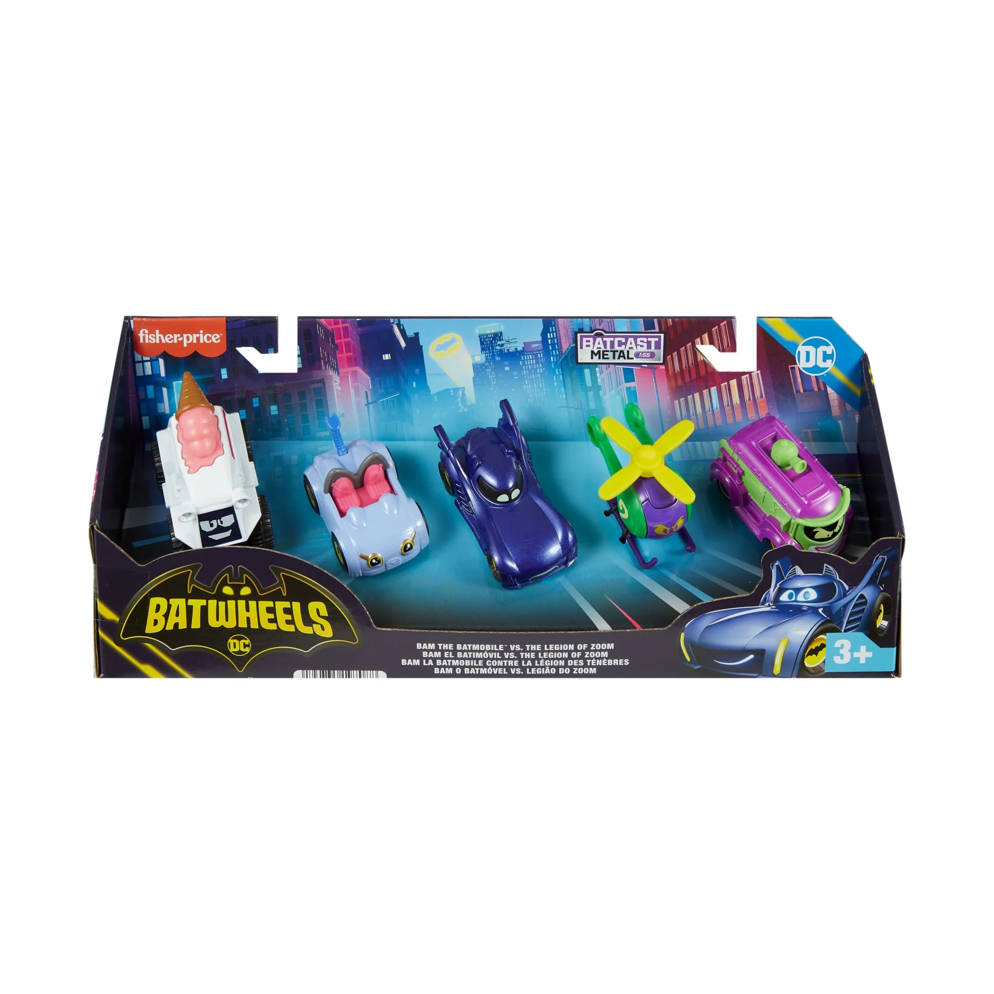 Fisher-Price DC Batwheels 1:55 Scale Vehicle Multipack, 5-Piece Diecast Toy Cars, Preschool Toys