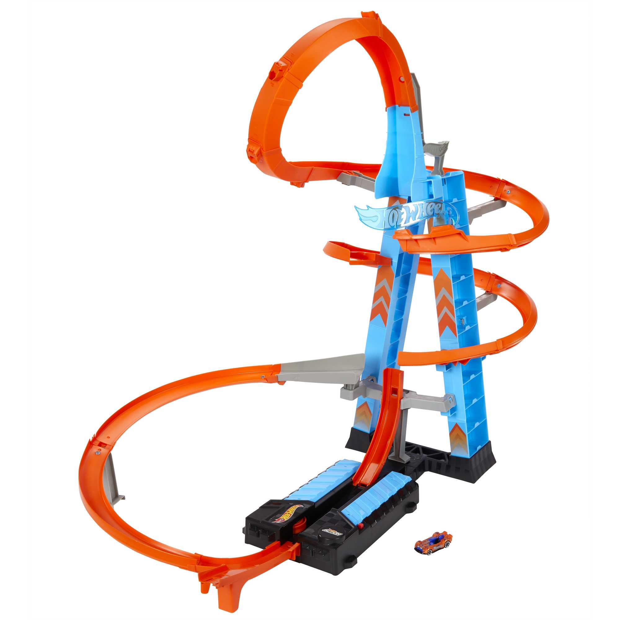 Hot Wheels Sky Crash Tower Track Set, More Than 2.5-Ft Tall With Motorized Booster