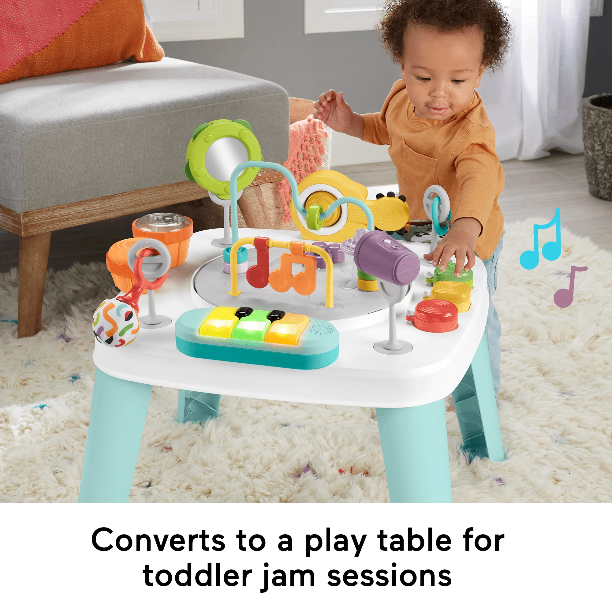 Fisher-Price 3-in-1 Hit Wonder Baby Activity Center & Toddler Play Table With Music & Lights