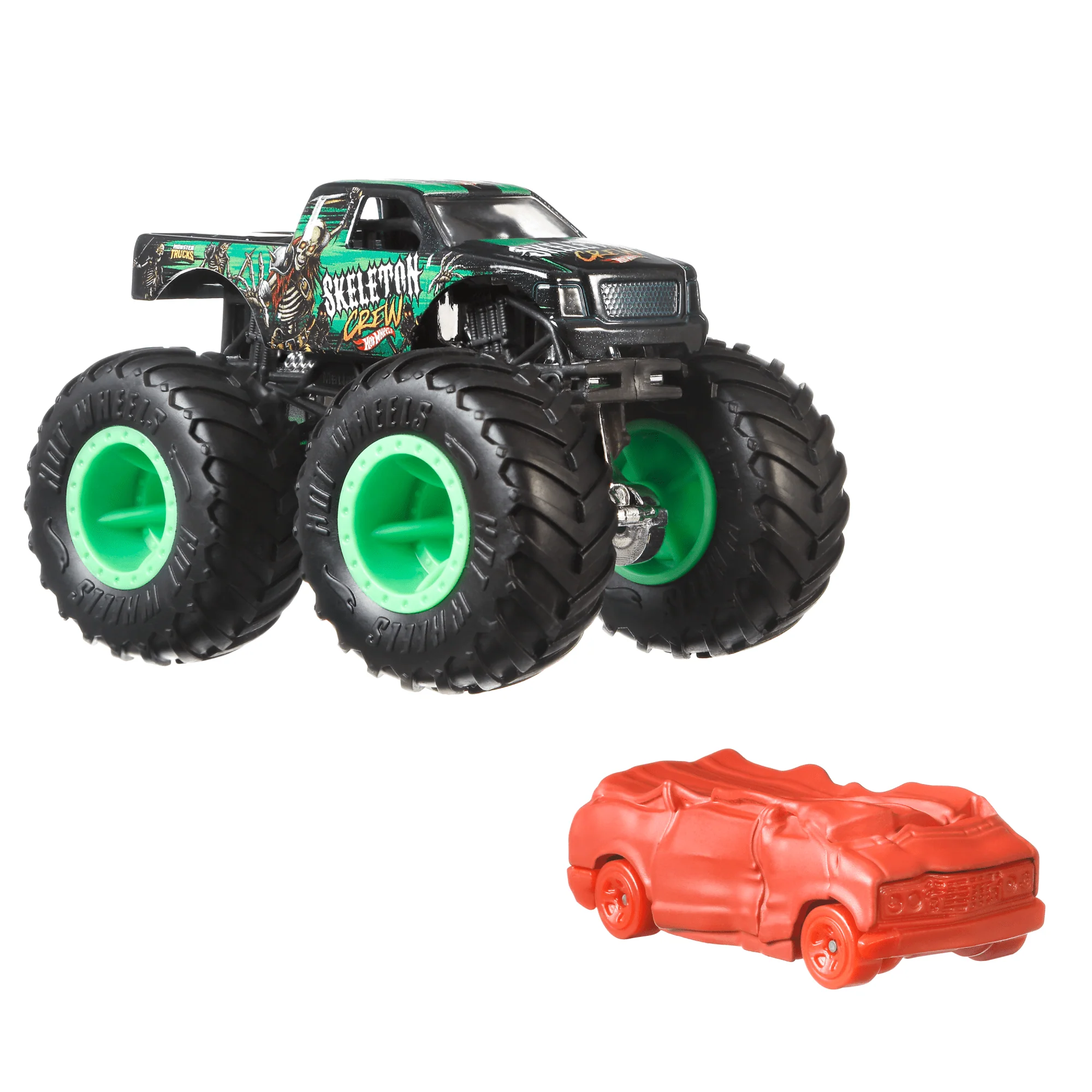 Hot Wheels Monster Trucks Veh��culo de Juguete Cami��n Skeleton Crew + Blind Sided