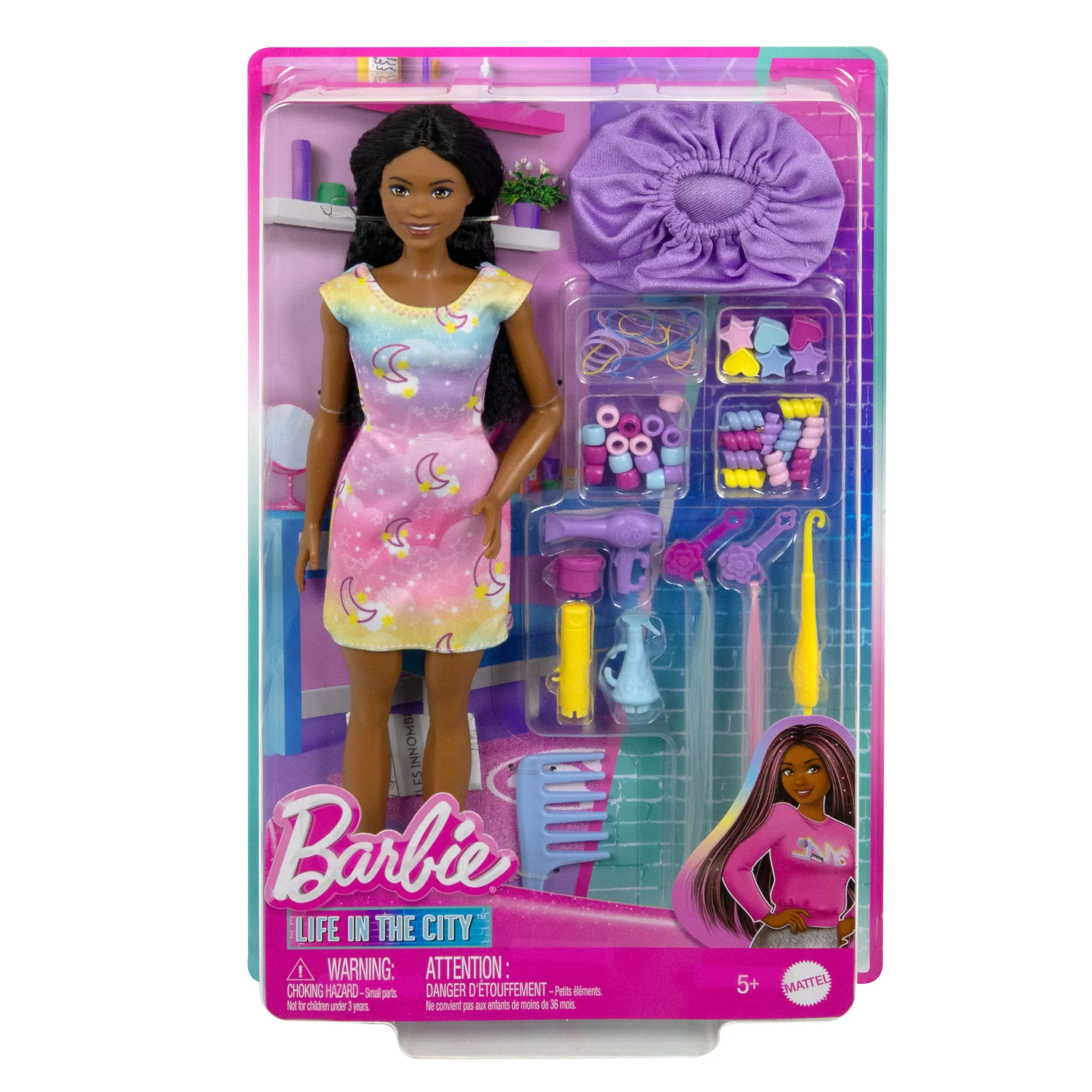 Barbie ��Brooklyn�� Hairstyling Doll & Playset With 50+ Accessories, Includes Extensions, Bonnet & More