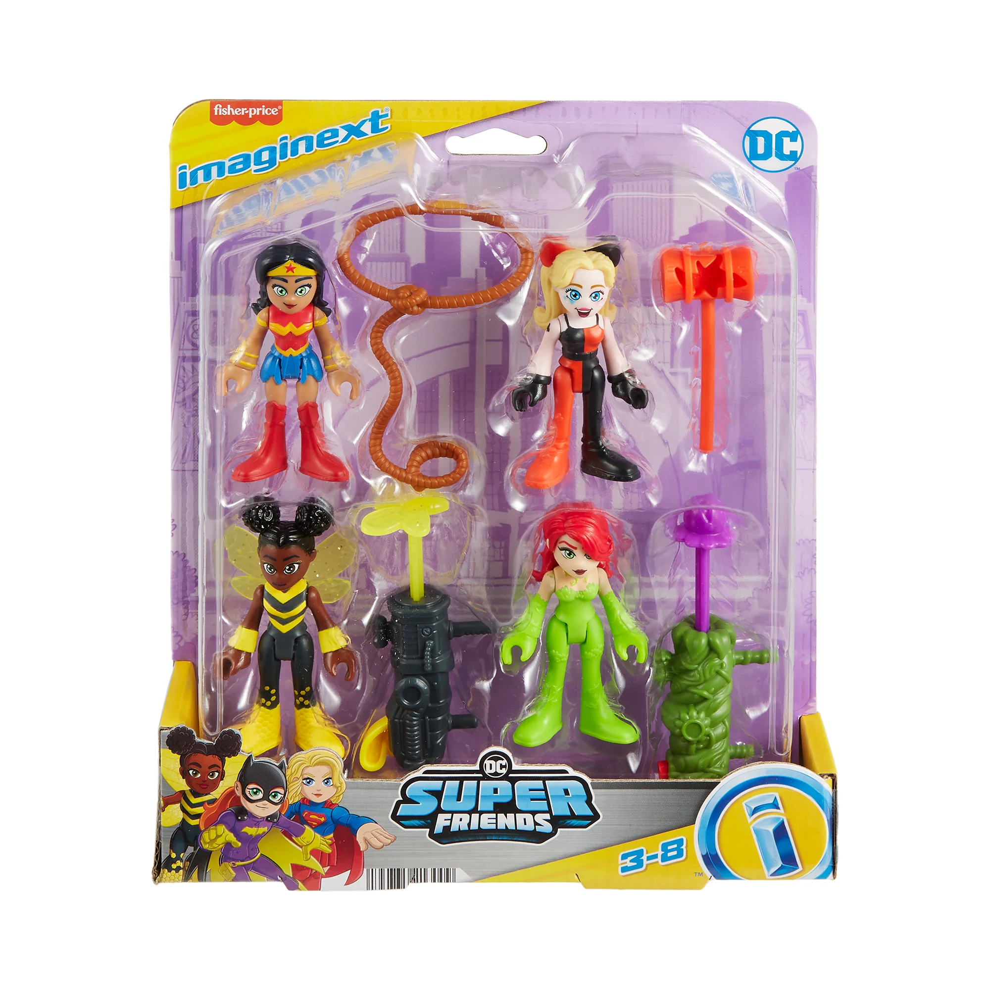 Imaginext DC Super Friends Rivals Pack 8-Piece Figures & Accessories Set, Preschool Toys