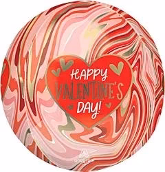 16 inch Anagram Happy Valentine's Day Twisty Marable Orbz