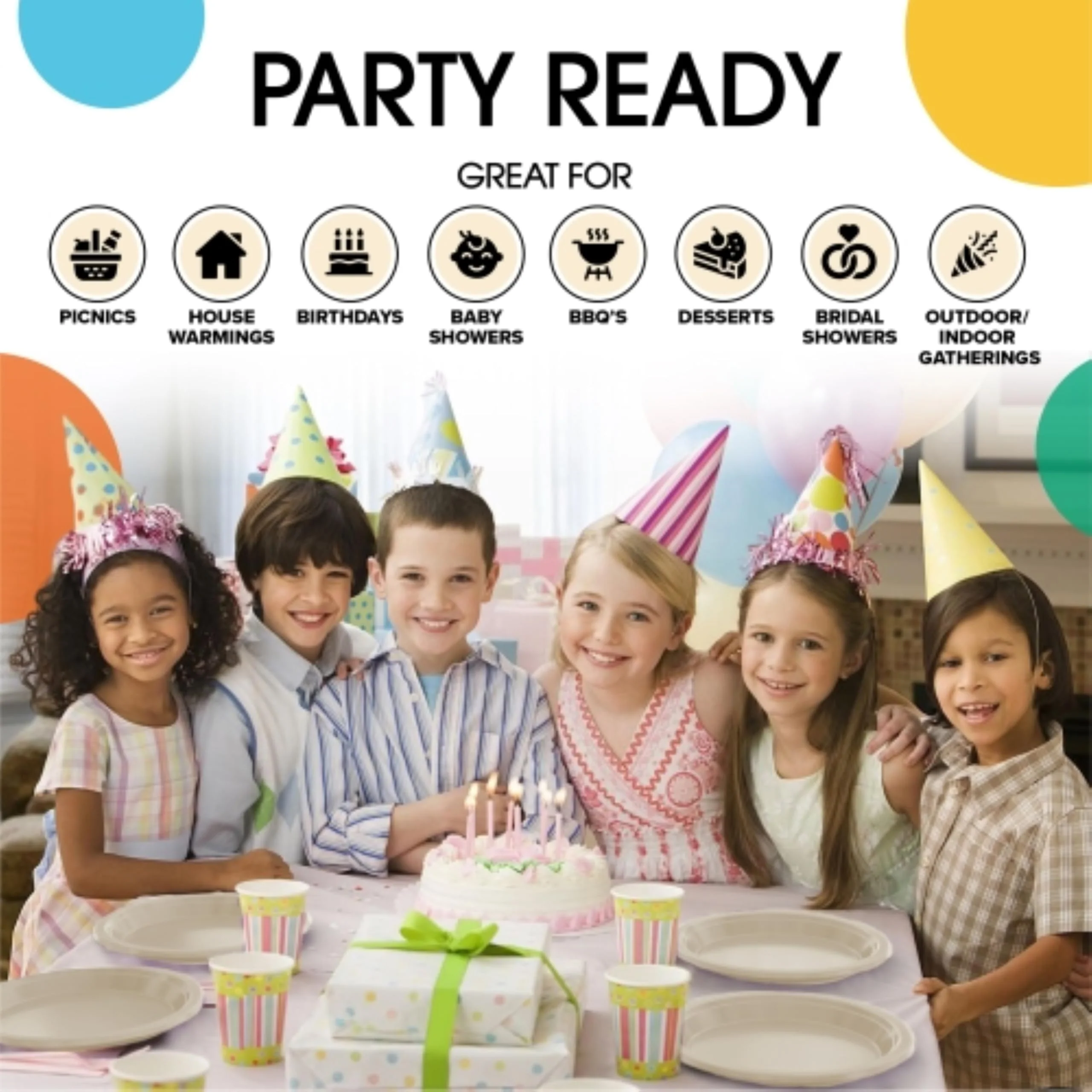 10 In. Ivory Plastic Plates | 50 Count