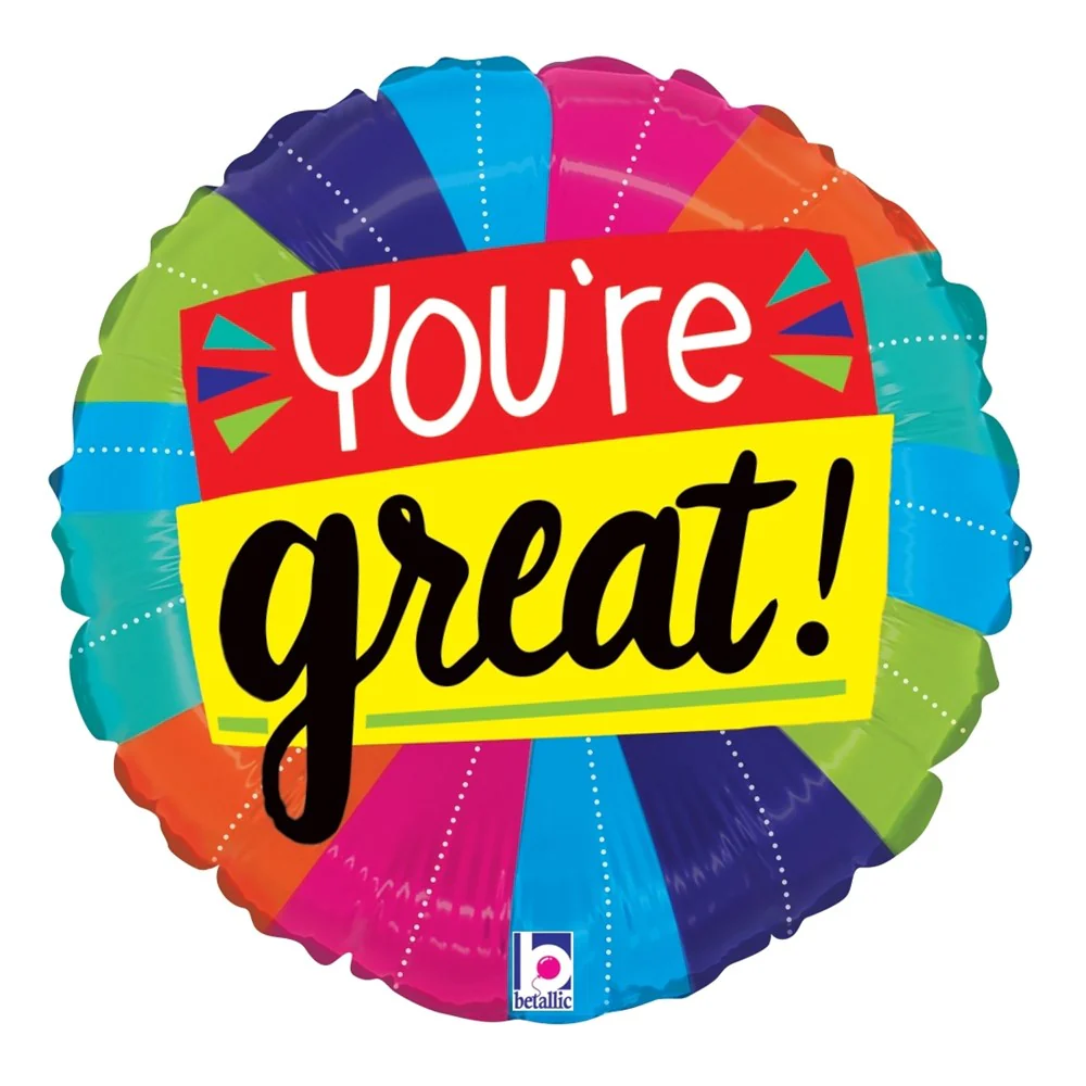 Betallic You’re Great Color Burst 9 inch Foil Balloon 1ct