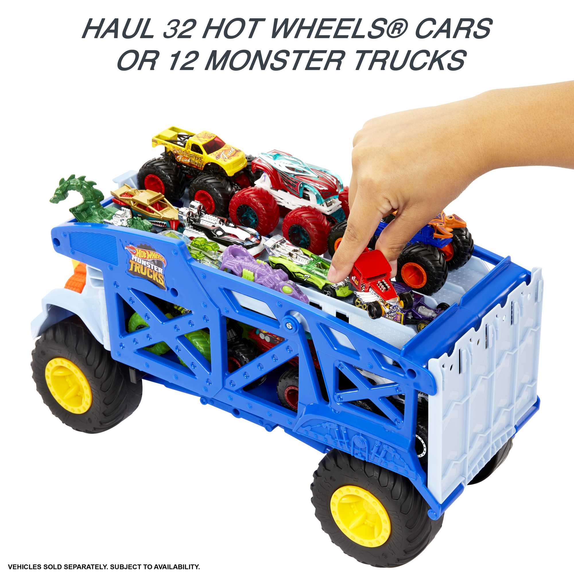 Hot Wheels Monster Trucks Monster Mover Rhino Hauler, Gift For Kids 3 Years & Up
