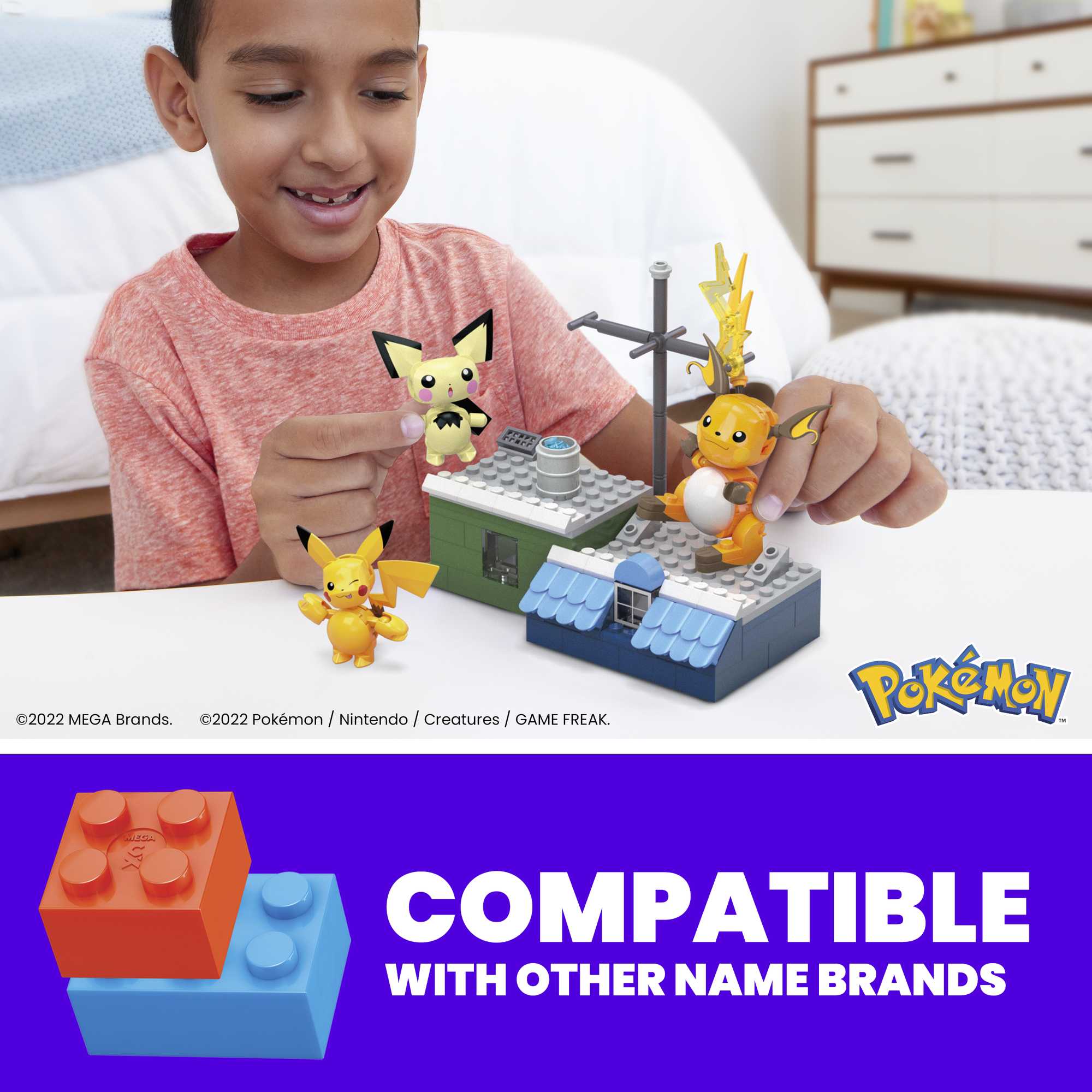 MEGA Pok��mon Pikachu Evolution Set With Posable Figures Building Set For Kids (160 Pcs)