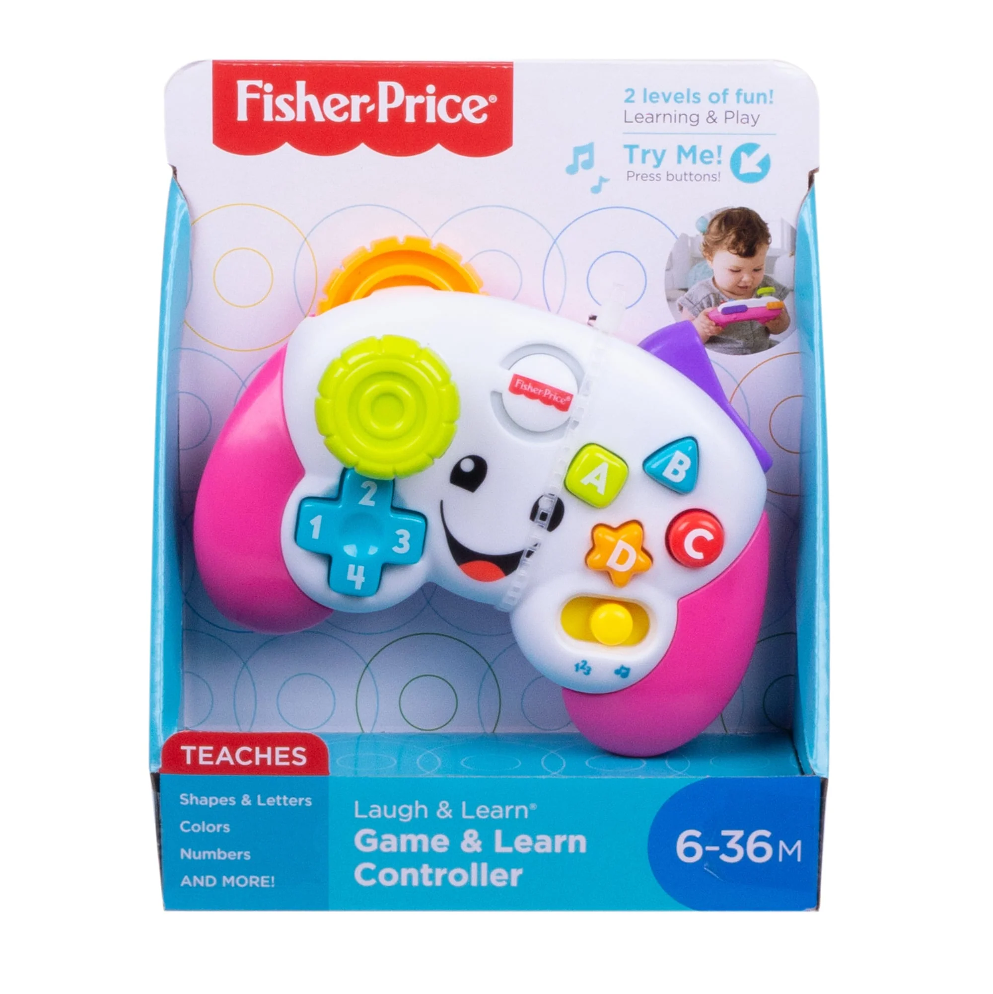 Fisher-Price Laugh & Learn Game & Learn Controller, Pink Interactive Infant Toy