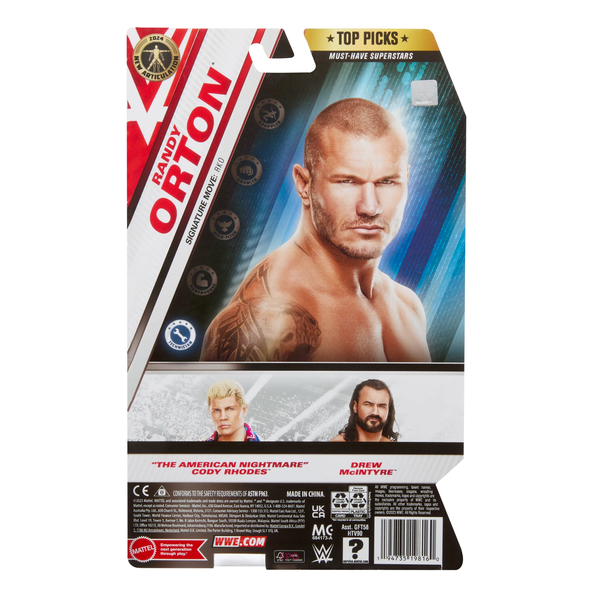 WWE Top Picks Randy Orton Action Figure, 6-inch Collectible Superstar With Articulation & Life-Like Look