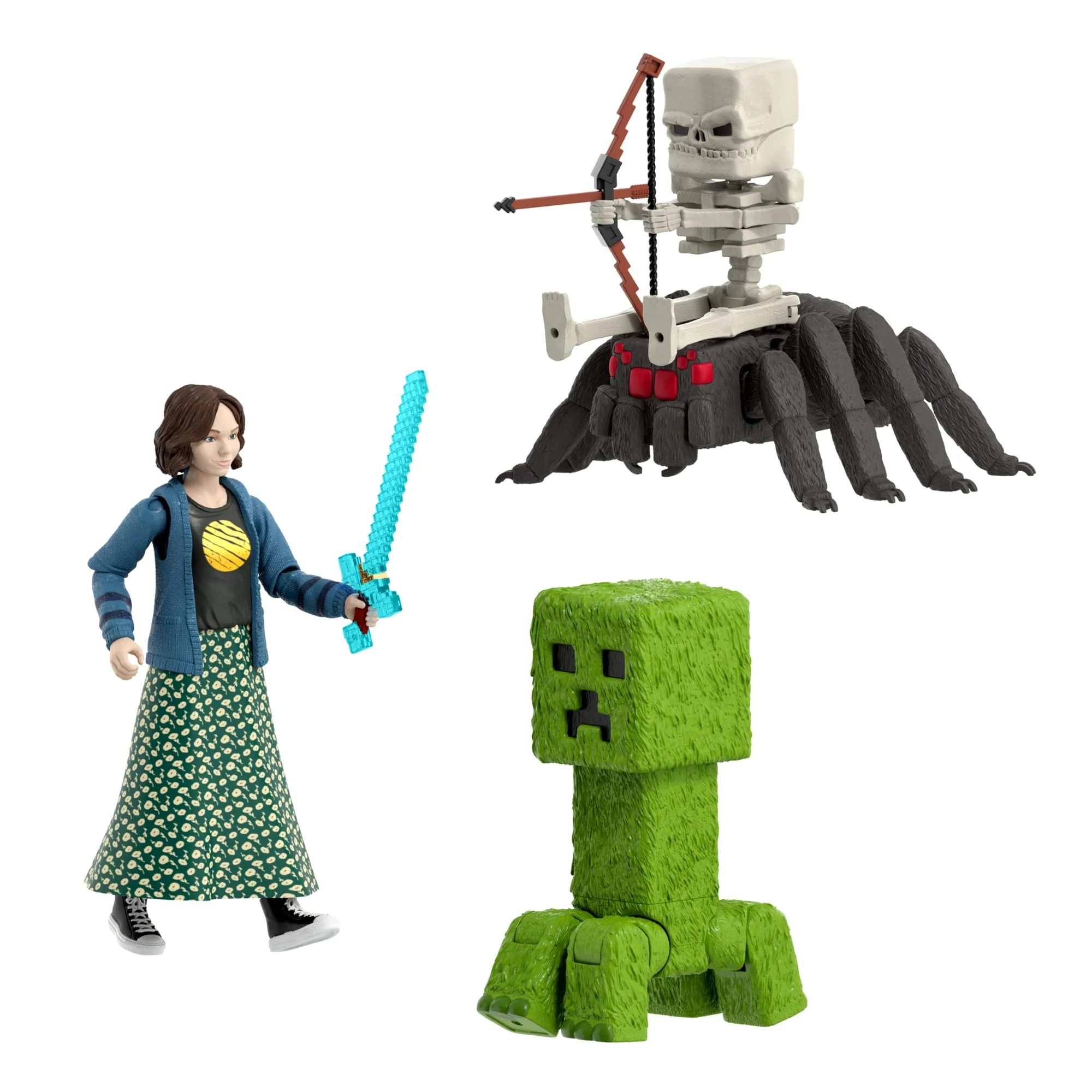 Minecraft Overworld Encounters Pack With 4 Action Figures & 3 Accessories inspired By The Movie