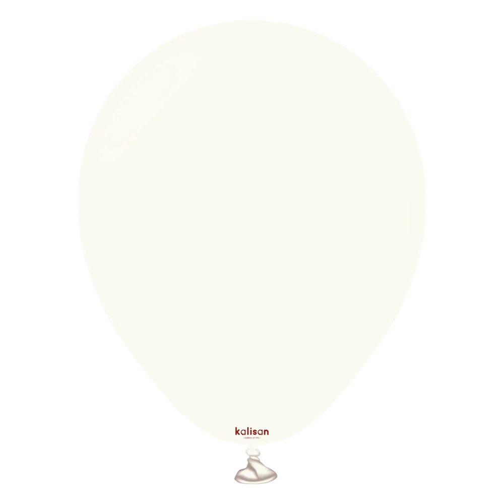 5 inch Kalisan Retro White Latex Balloons 100ct