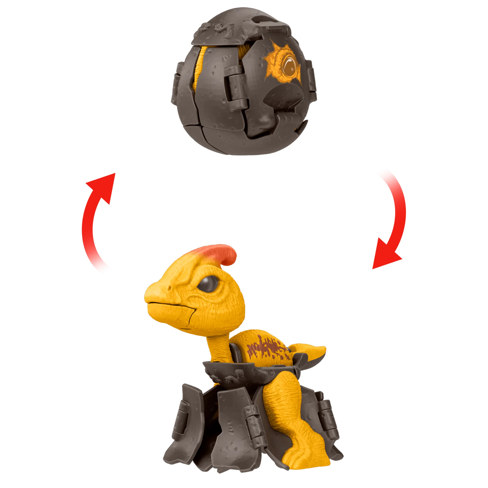 Jurassic World Egg To Parasaurolophus Transforming Toy, Hidden Hatchers With Color Adapter