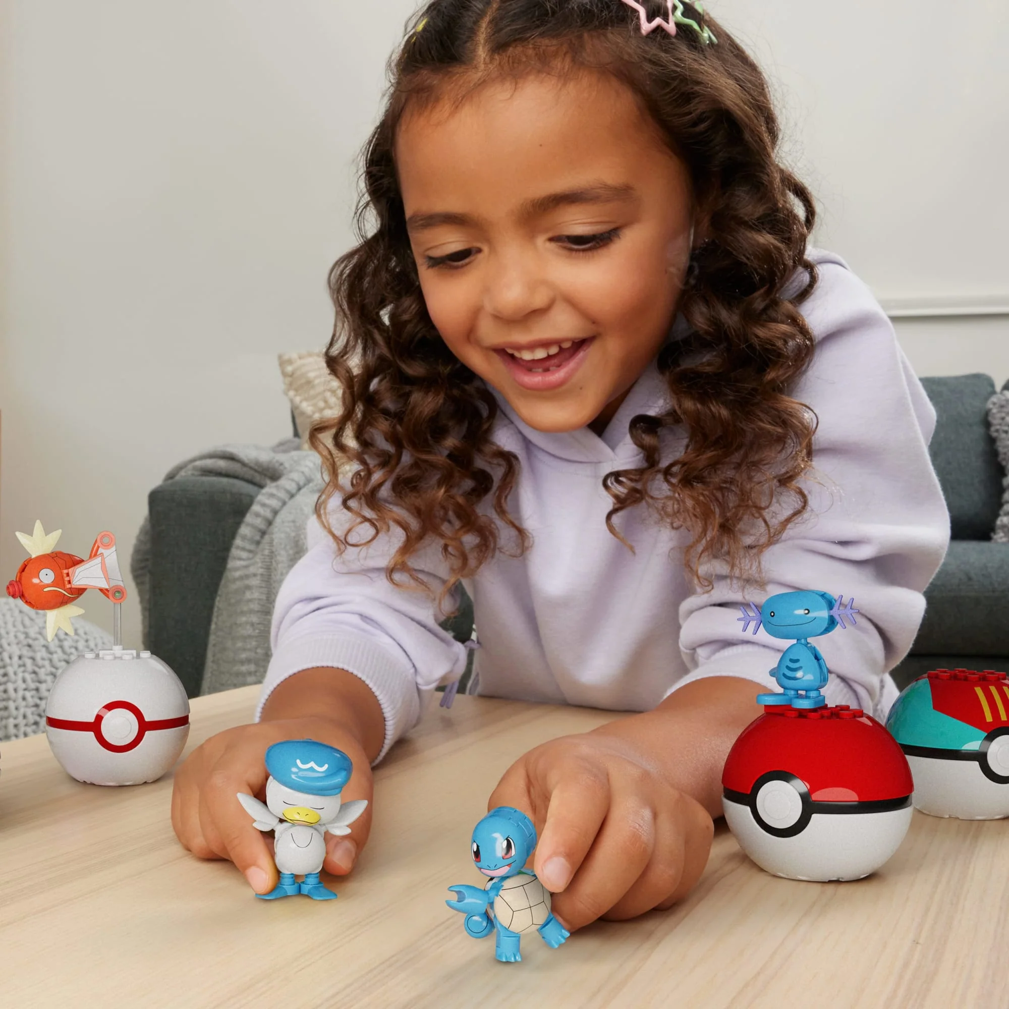 MEGA Pok��mon Water-Type Trainer Team Building Toy Kits With 2 Action Figures (79 Pieces) For Kids