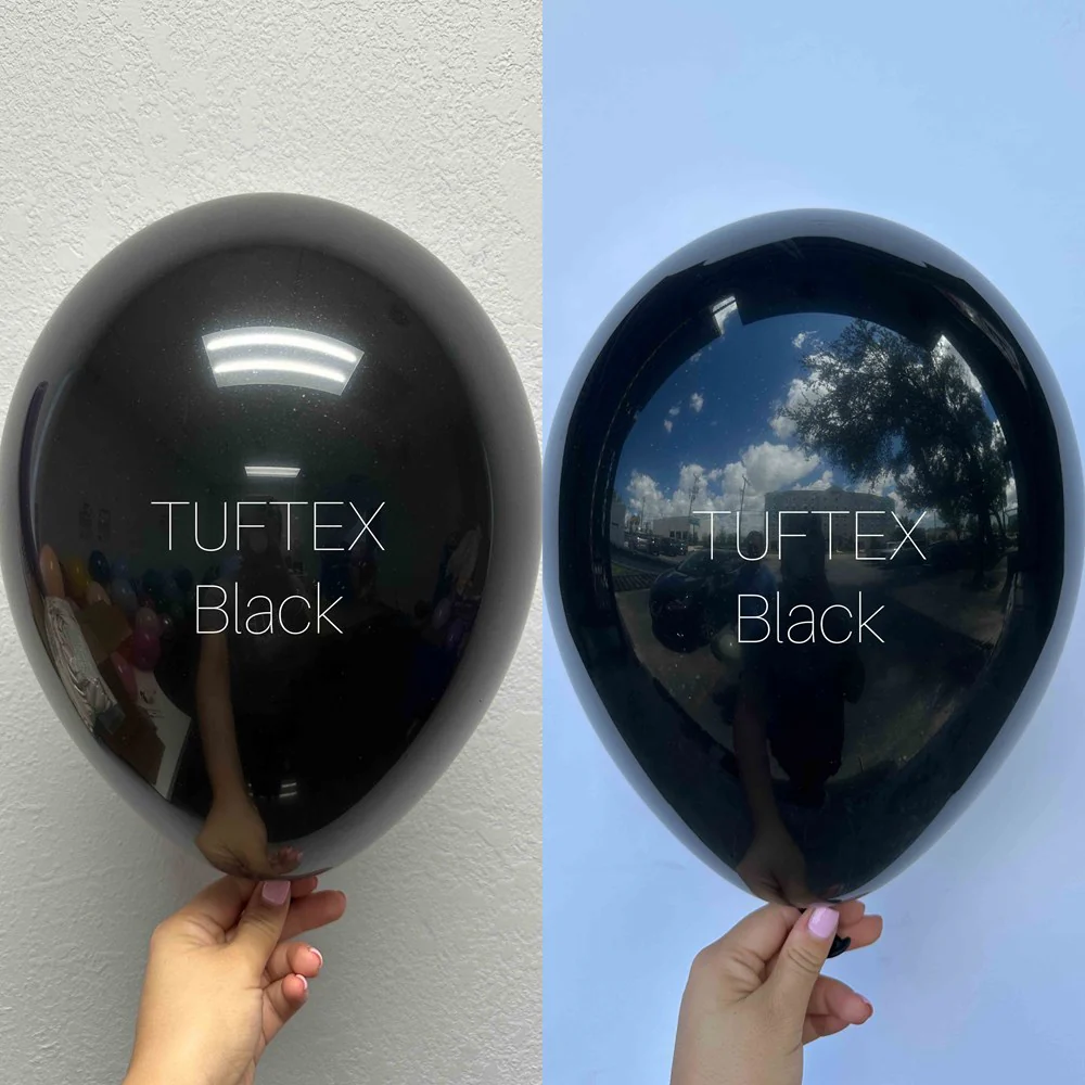 Tuftex Black 17 inch Latex Balloons 25ct