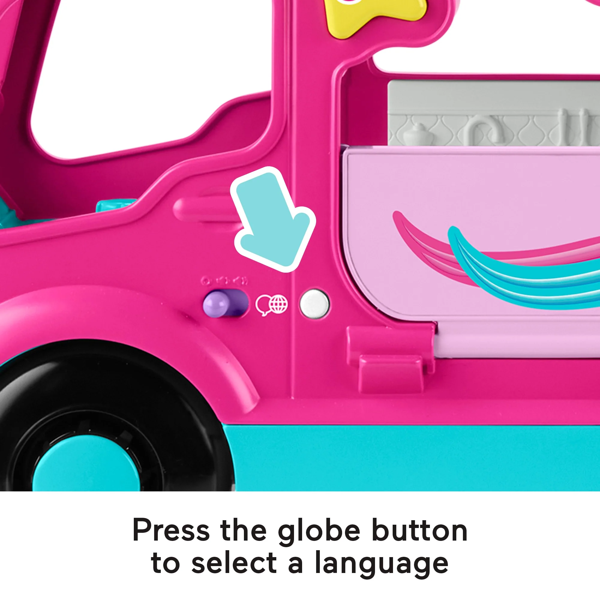 Fisher-Price Little People Barbie Little Dreamcamper Rv Playset With Music Lights & 2 Figures, Multilanguage Version