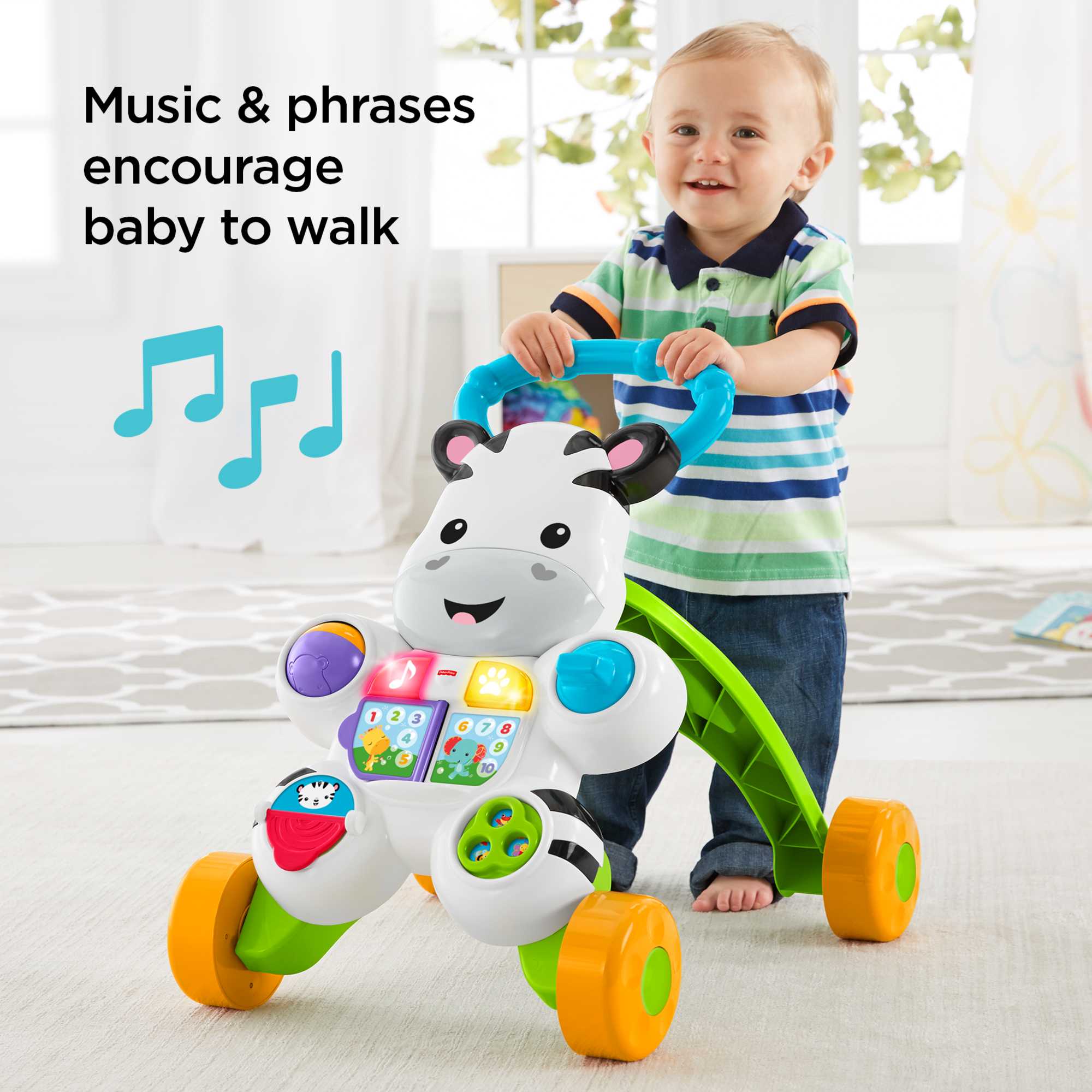 Fisher-Price Baby Walker With Lights Music And Activities, Learn With Me Zebra Walker