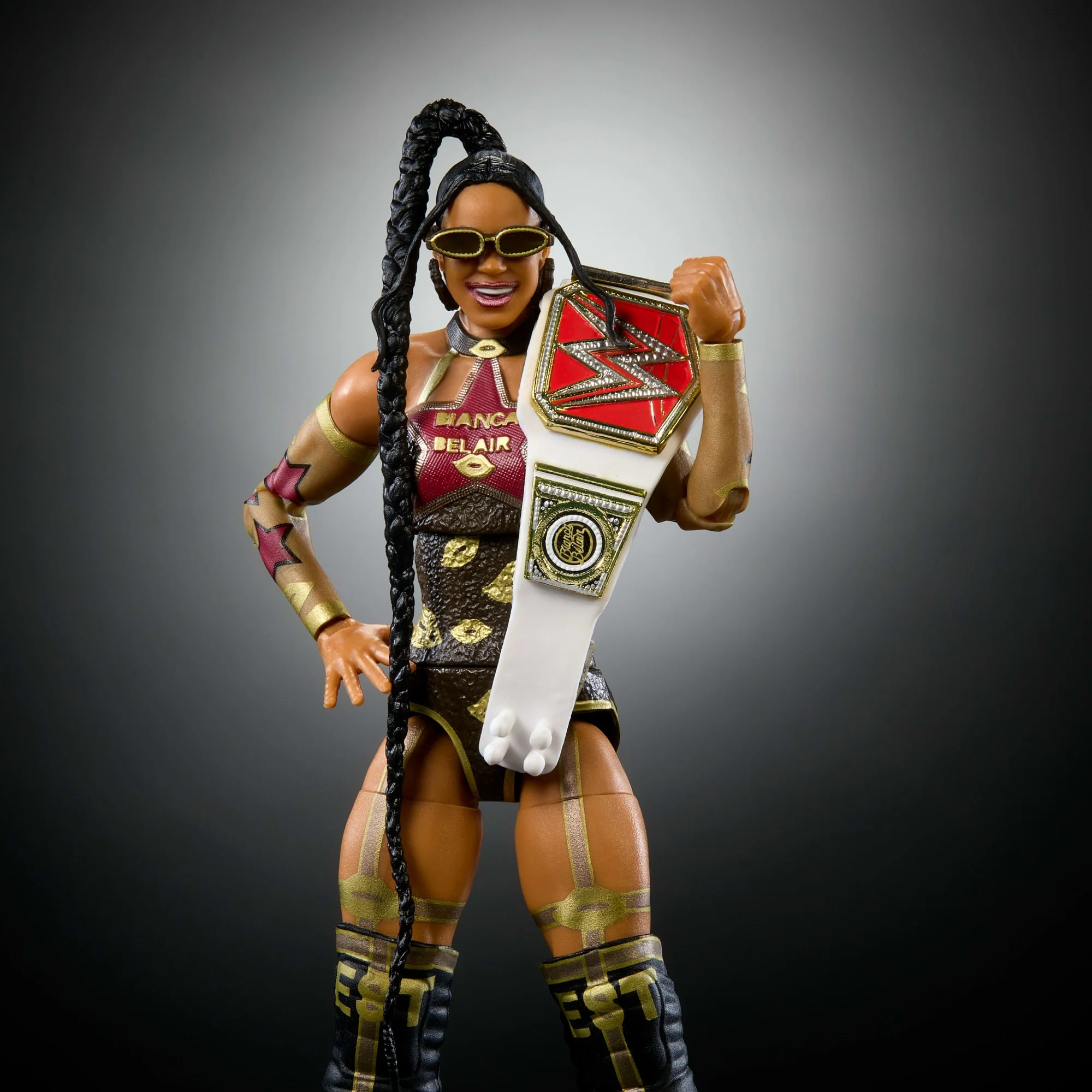 WWE Elite Collection Premium Live EVent Bianca Belair Action Figure Set, Wrestlemania Collectible