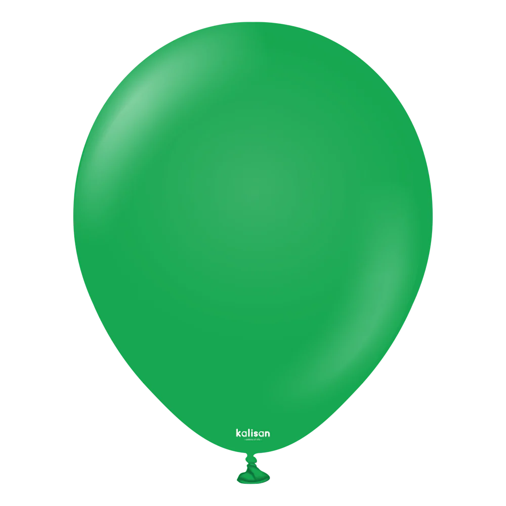 12 inch Kalisan Standard Green Latex Balloons 100ct