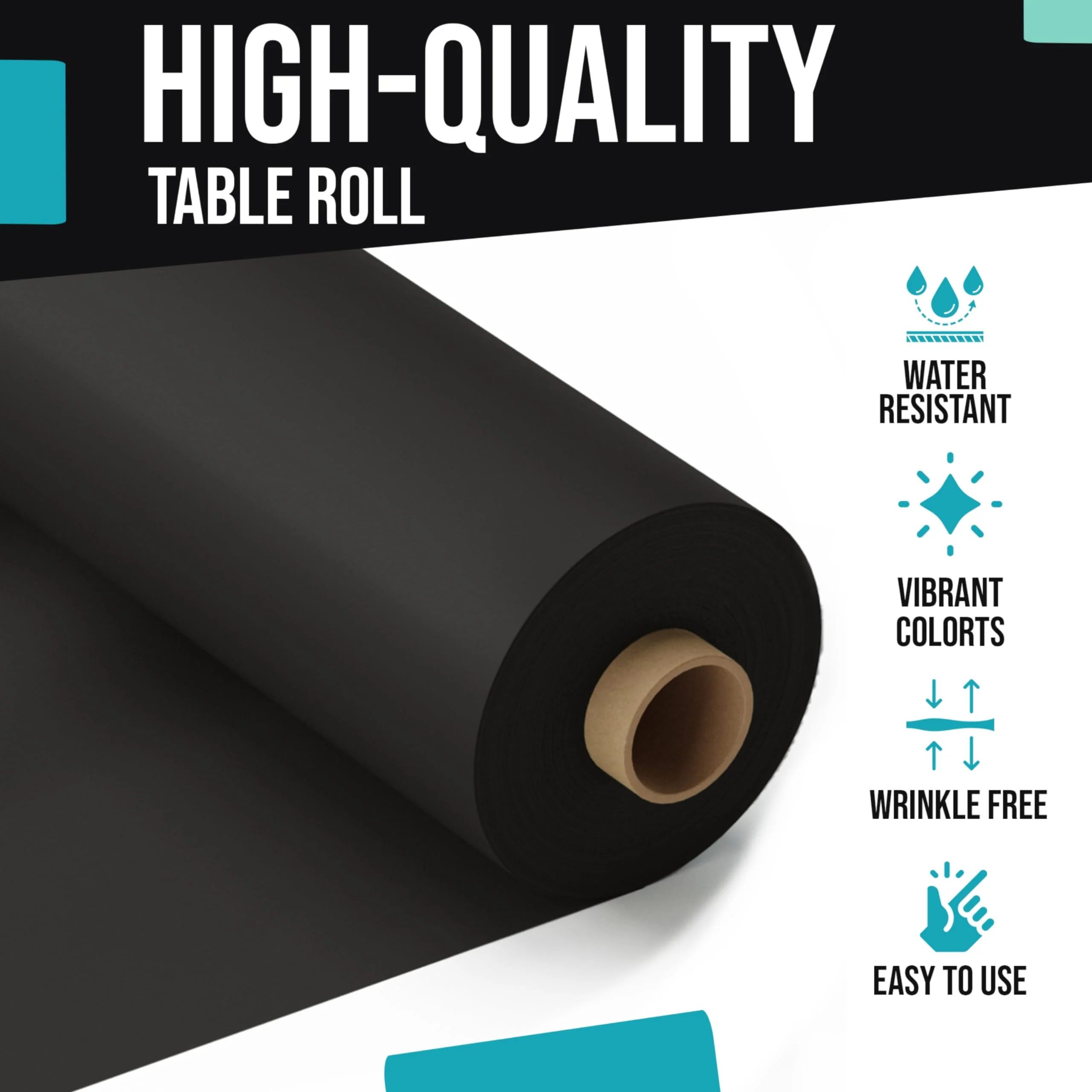 40 In. x 300 Ft. Premium Black Table Roll