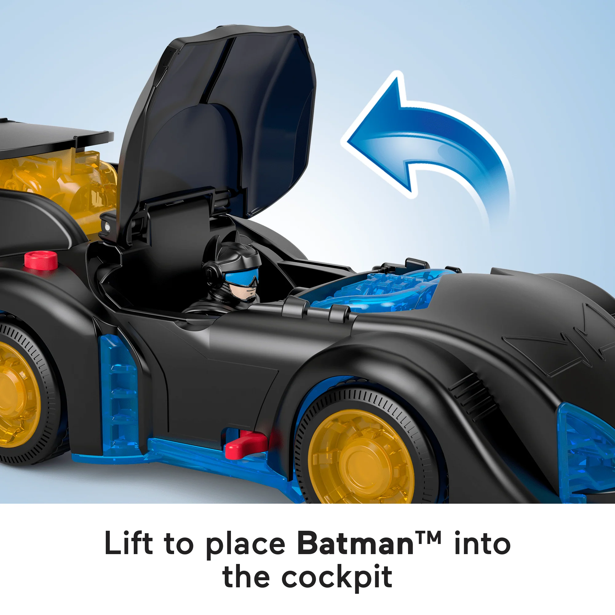 Imaginext DC Super Friends Shake & Spin Batmobile And Batman Figure Set, 4 Pieces