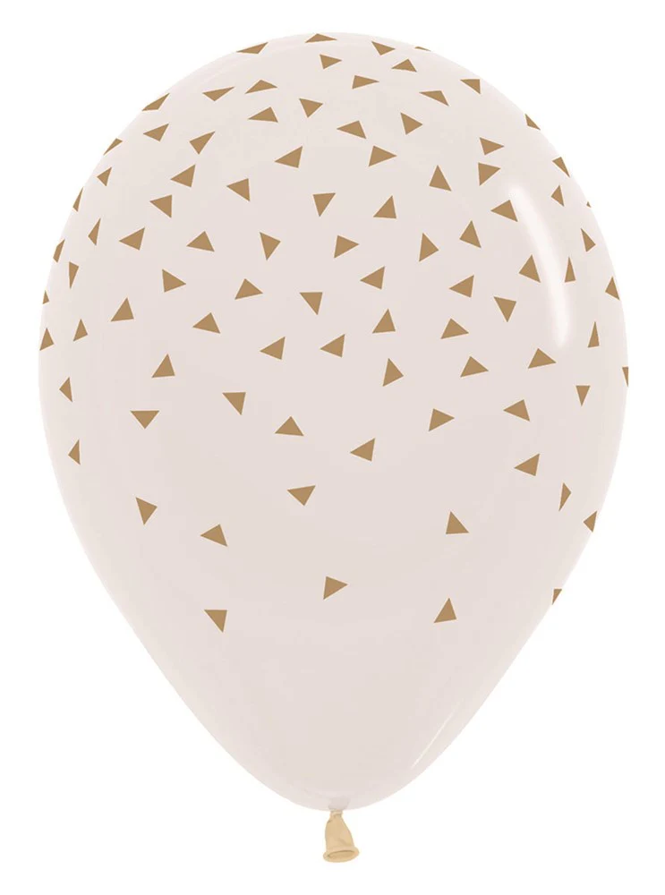 11 inch Sempertex Triangles Gold Latex Balloons All Over 50ct