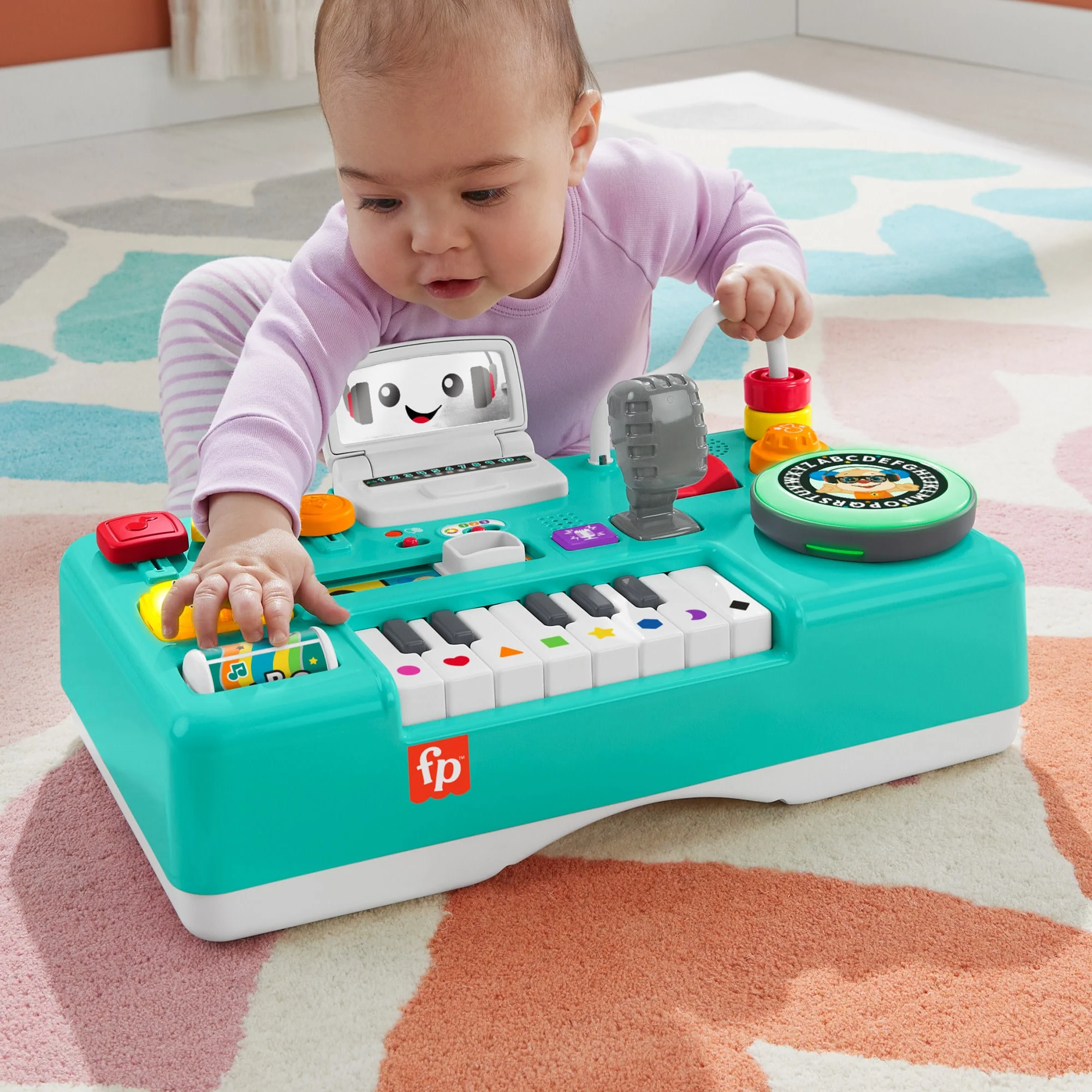 Fisher-Price Laugh & Learn Mix & Learn DJ Table Musical Learning Toy For Baby & Toddler, Multi-Language Version