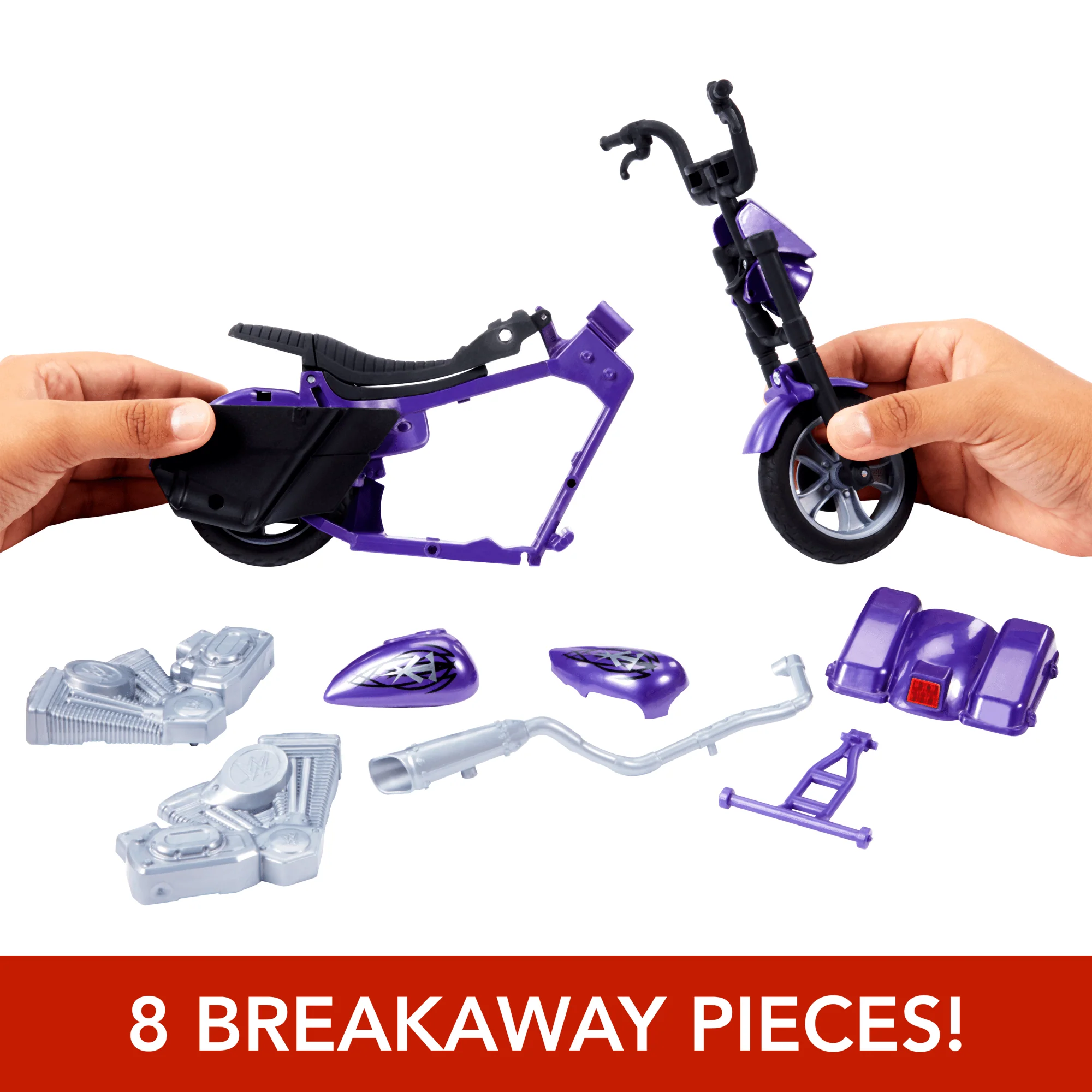 WWE Wrekkin�� Slamcycle Vehicle & Undertaker Action Figure, Toy Morotcycle With Breakaway Parts