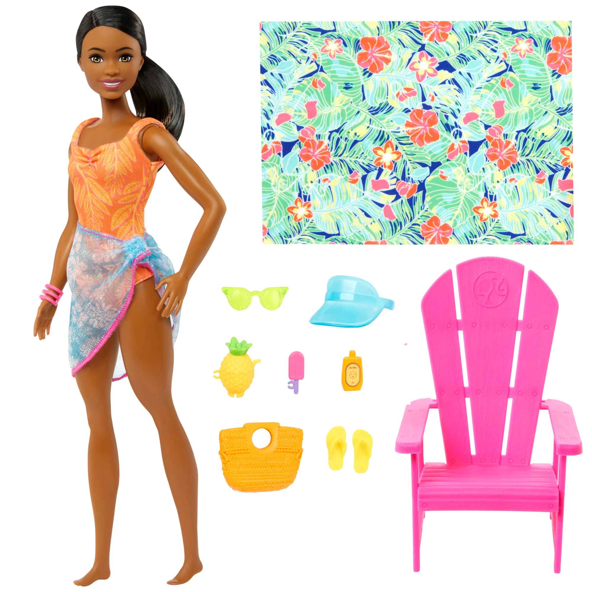 Barbie Pink Passport Hawaii Brooklyn Doll & Set With Clothes & Travel Accessories