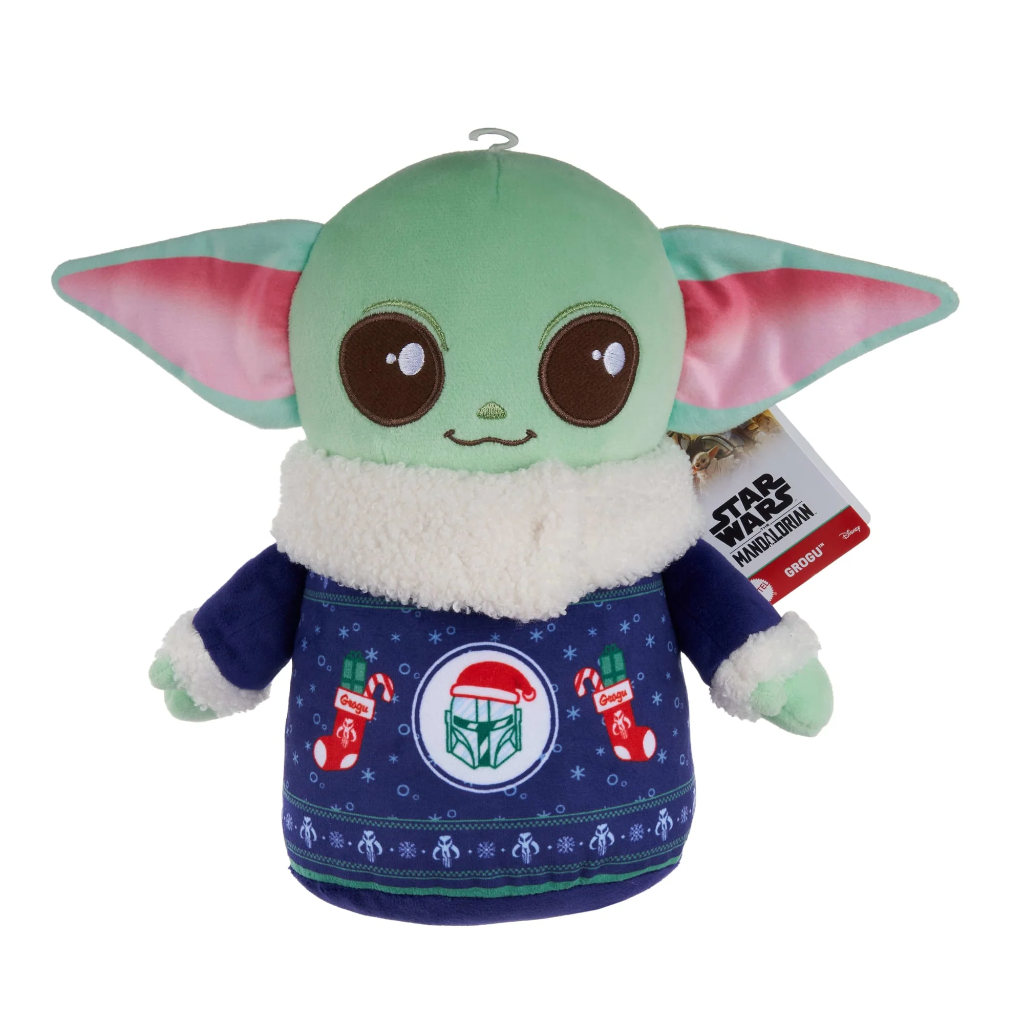 Star Wars Grogu Plush Toy Wearing Holiday Sweater, Inspired By Star Wars: The Mandalorian