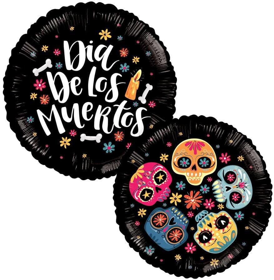 Tuftex Boo-La-La Sugar Skulls Dia De Los Muertos 18in Foil Balloon