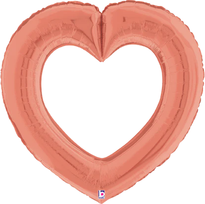 Betallic Linking Heart Rose Gold 32 inch Shaped Foil Balloon Packaged 1ct