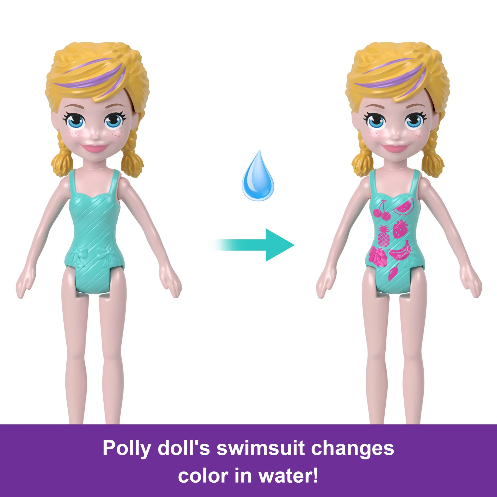 Polly Pocket Unicorn Dream Cruise Playset, Portable Boat With 1 Doll, Water Play And Color Change Accessories, 23 Total Pieces