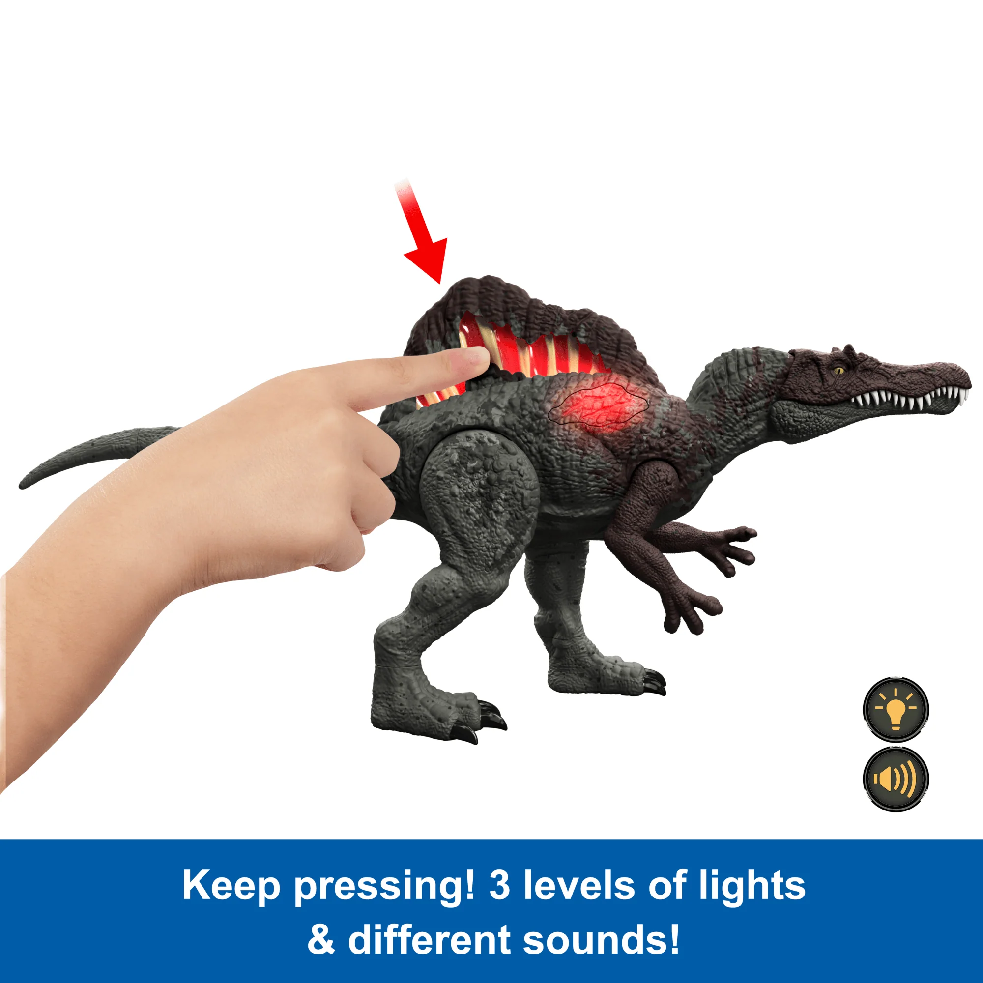 Jurassic World Epic Attack Slash Attackin�� Spinosaurus Dinosaur Action Figure Toy, Multiple Features