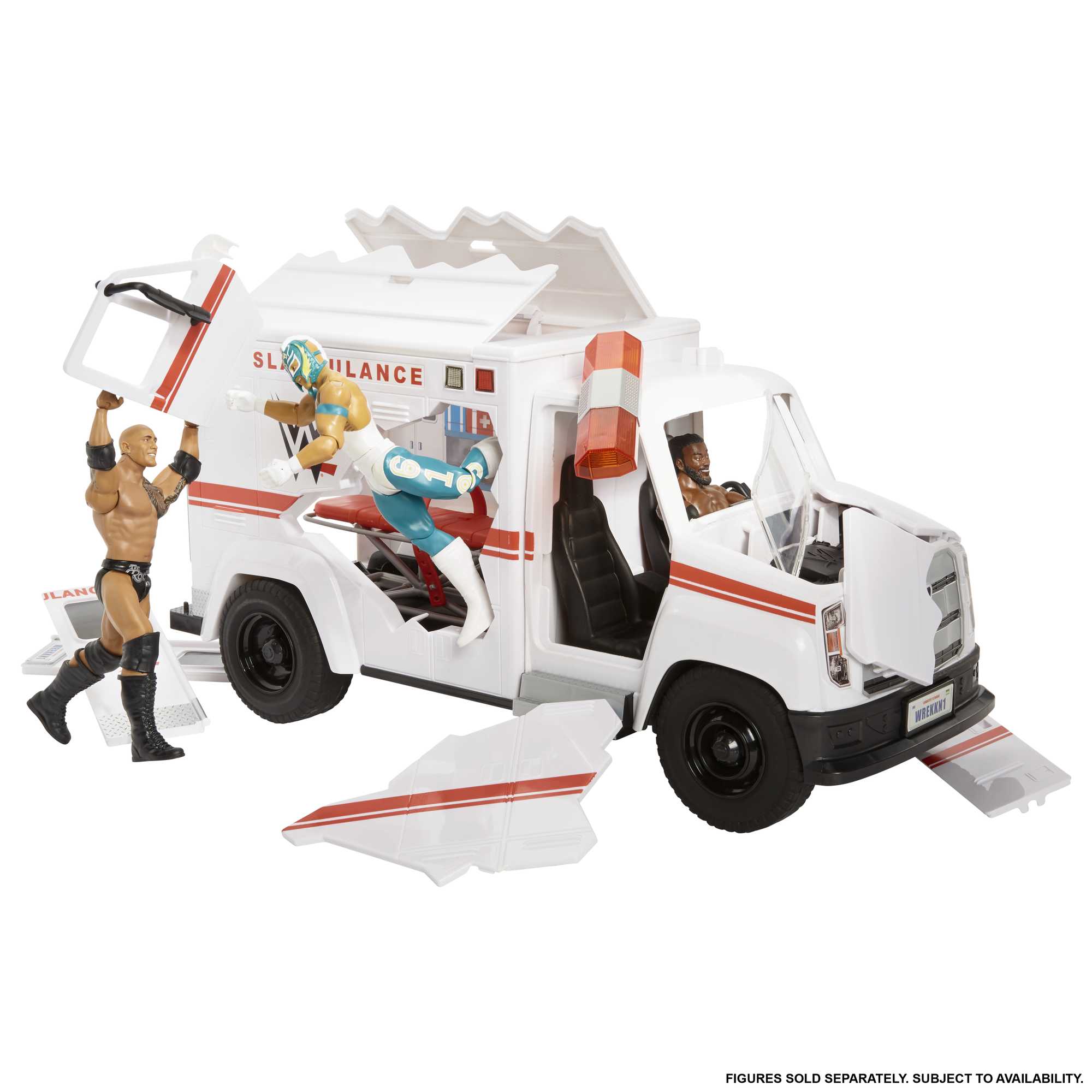 WWE Action Figure Vehicle Wrekkin Slambulance Ambulance