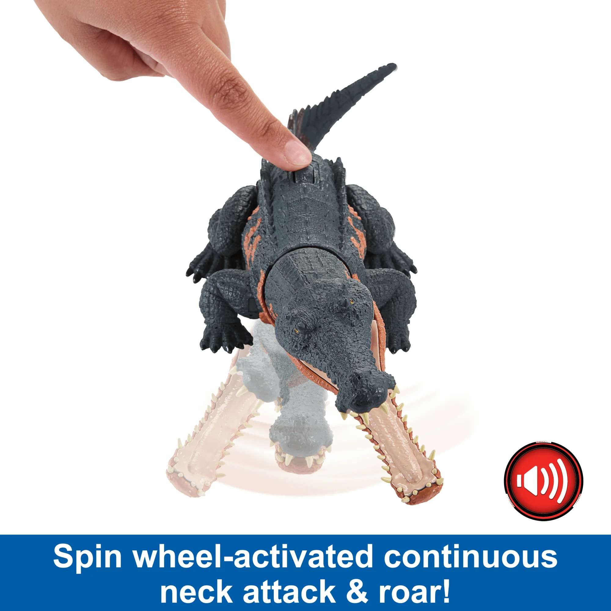 Jurassic World Wild Roar Gryposuchus Dinosaur Action Figure Toy With Attack & Sound